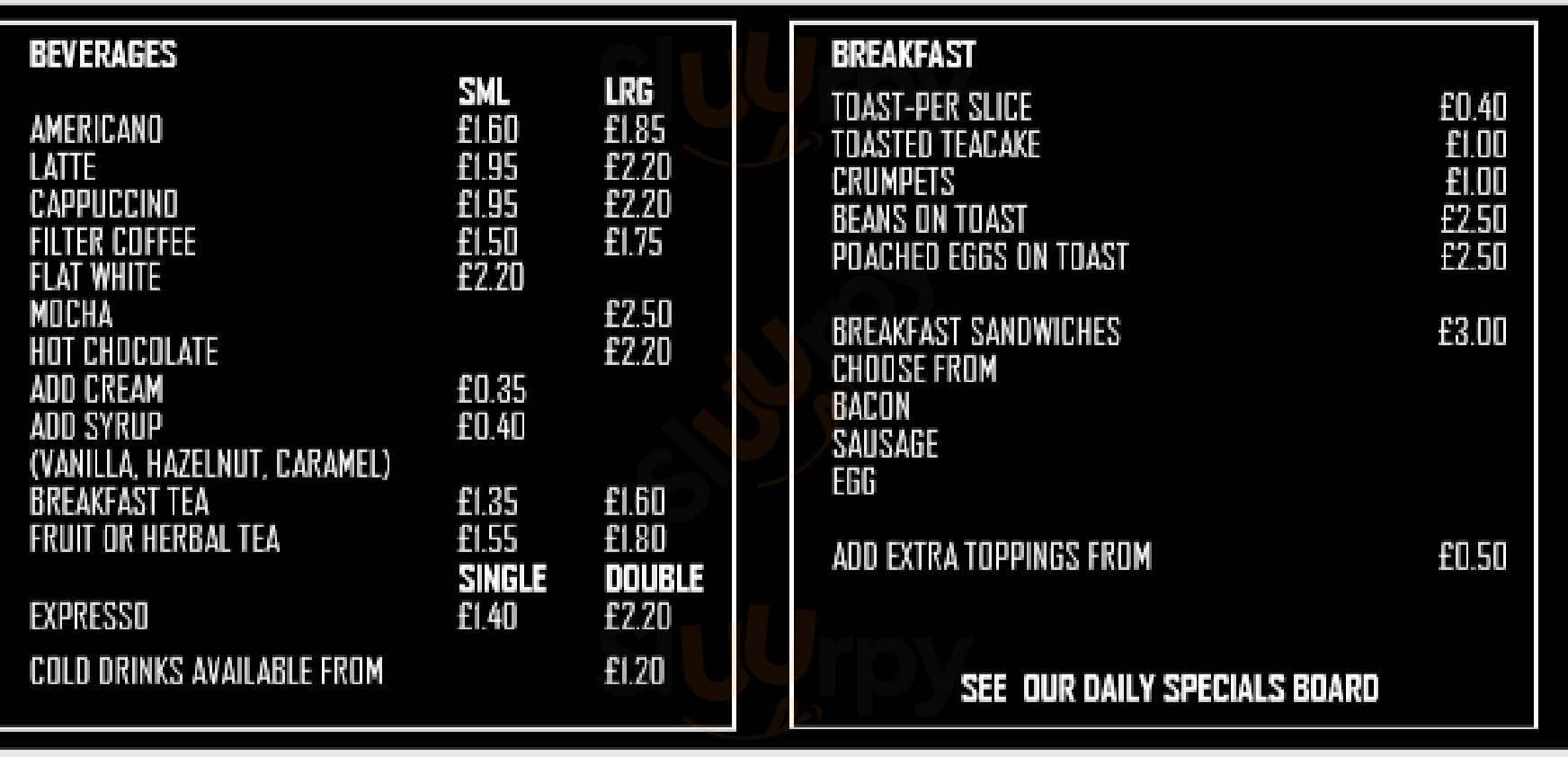 The Station Cafe Sheffield Menu - 1