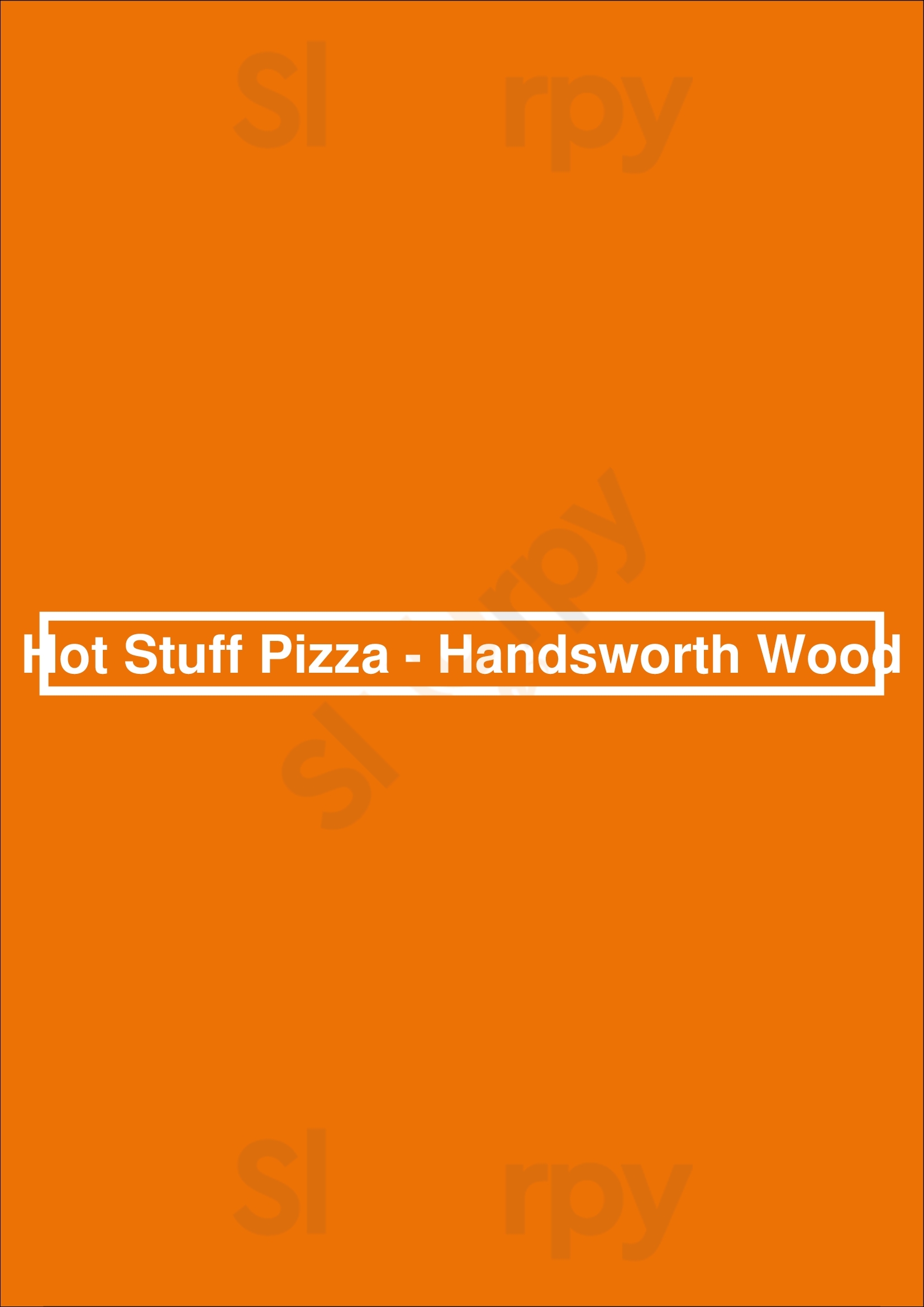 Hot Stuff Pizza - Handsworth Wood Birmingham Menu - 1