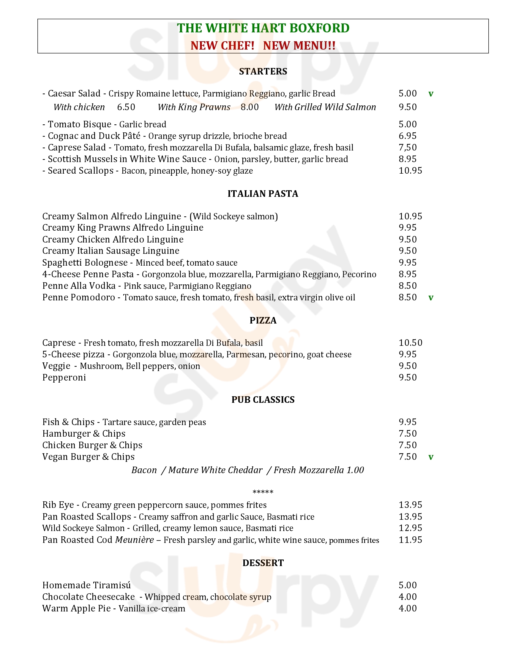 The White Hart Sudbury Menu - 1