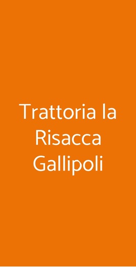 Trattoria La Risacca Gallipoli, Gallipoli