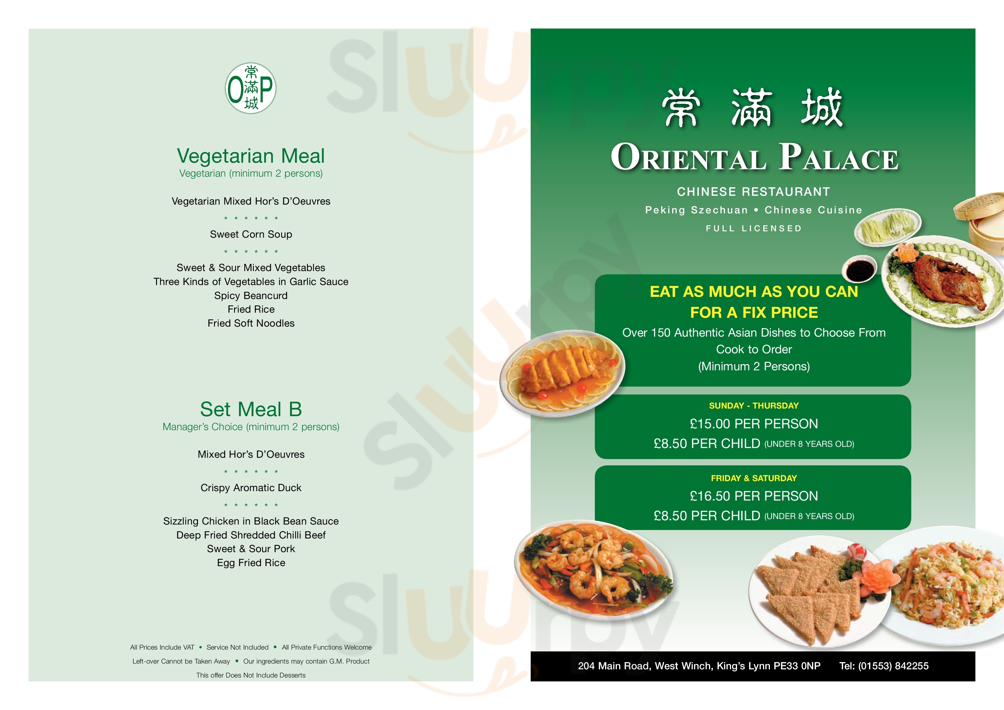 Oriental Palace King's Lynn Menu - 1