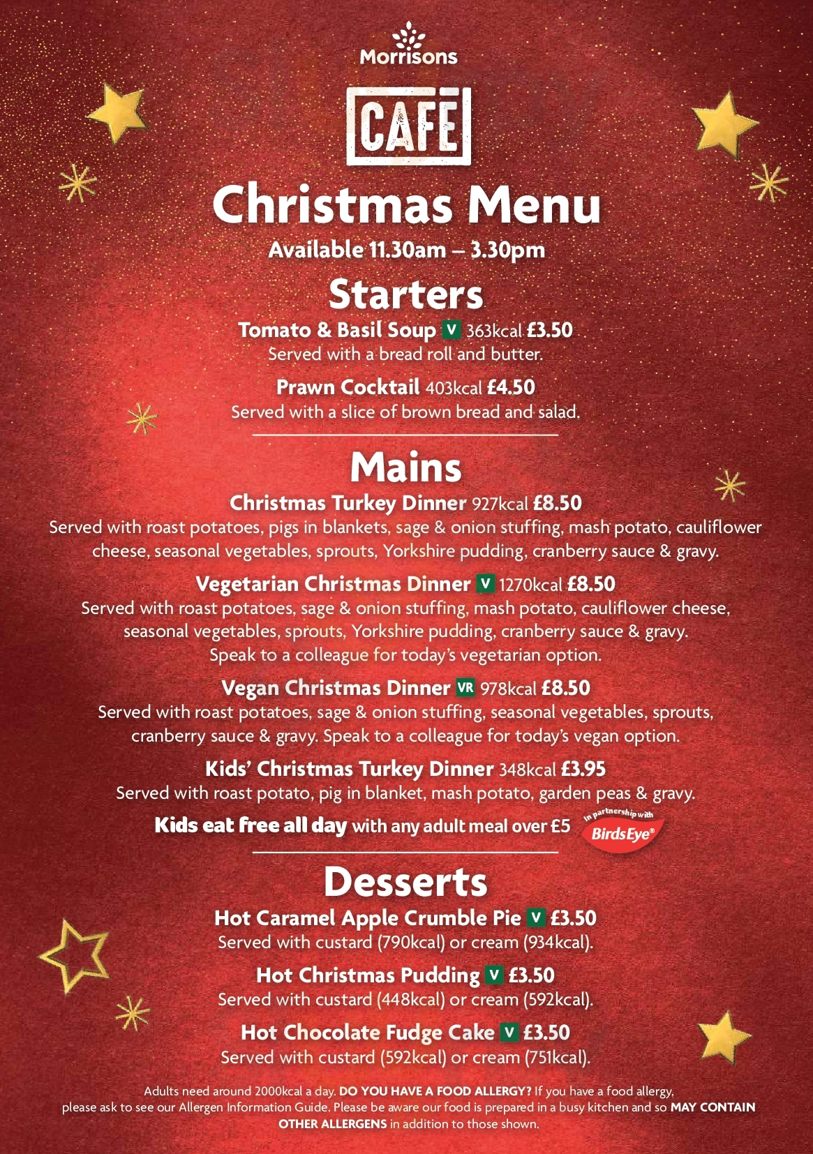 Main Menu - Morrisons Beverley Cafe