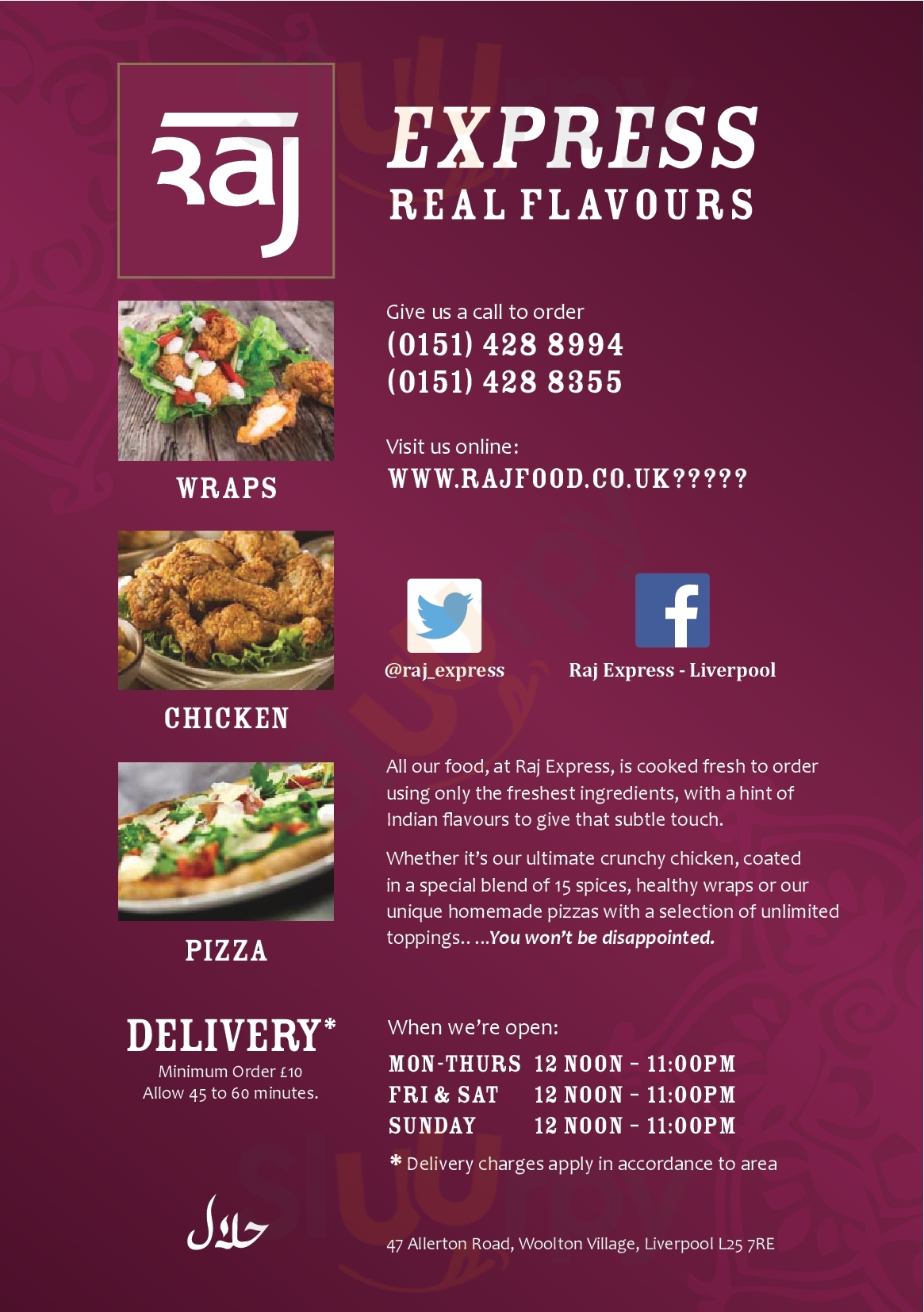 Raj Express Liverpool Menu - 1