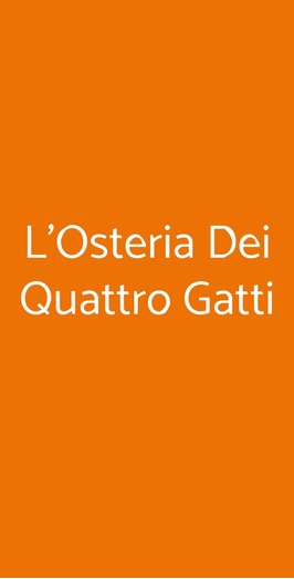 L'osteria Dei Quattro Gatti, Bari