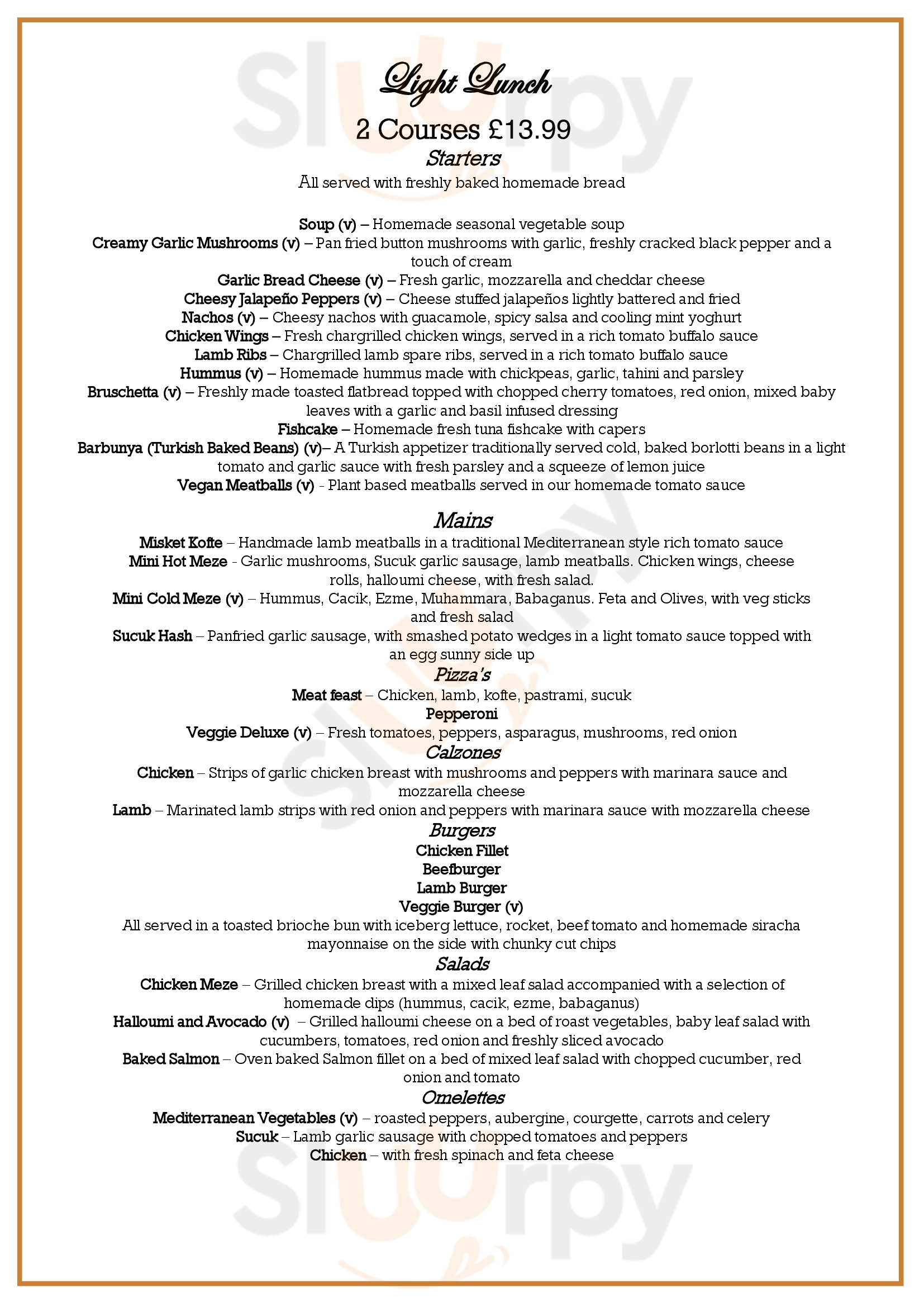 Main Menu - The Olive Branch