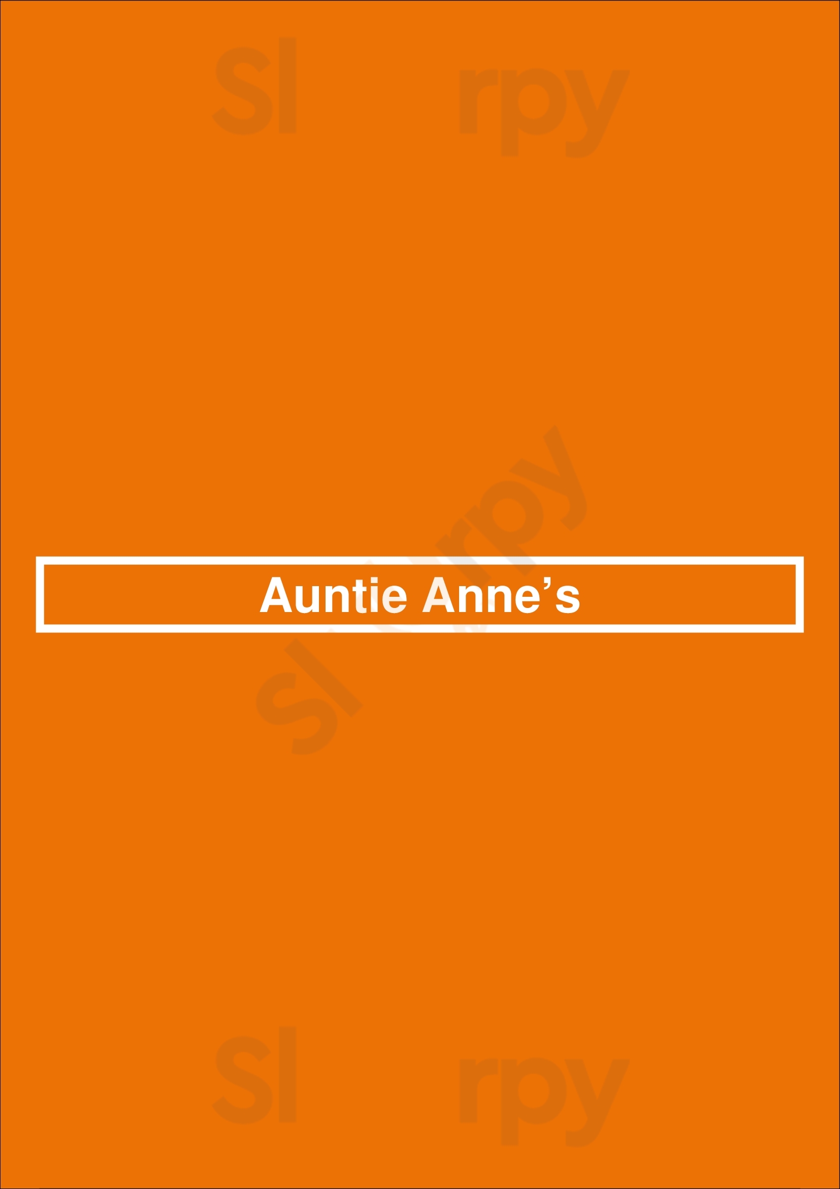 Auntie Anne’s Liverpool Menu - 1