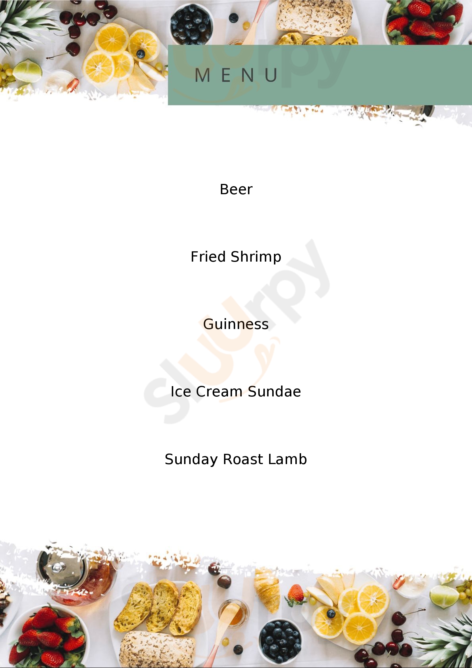 The Derby Arms Liverpool Menu - 1