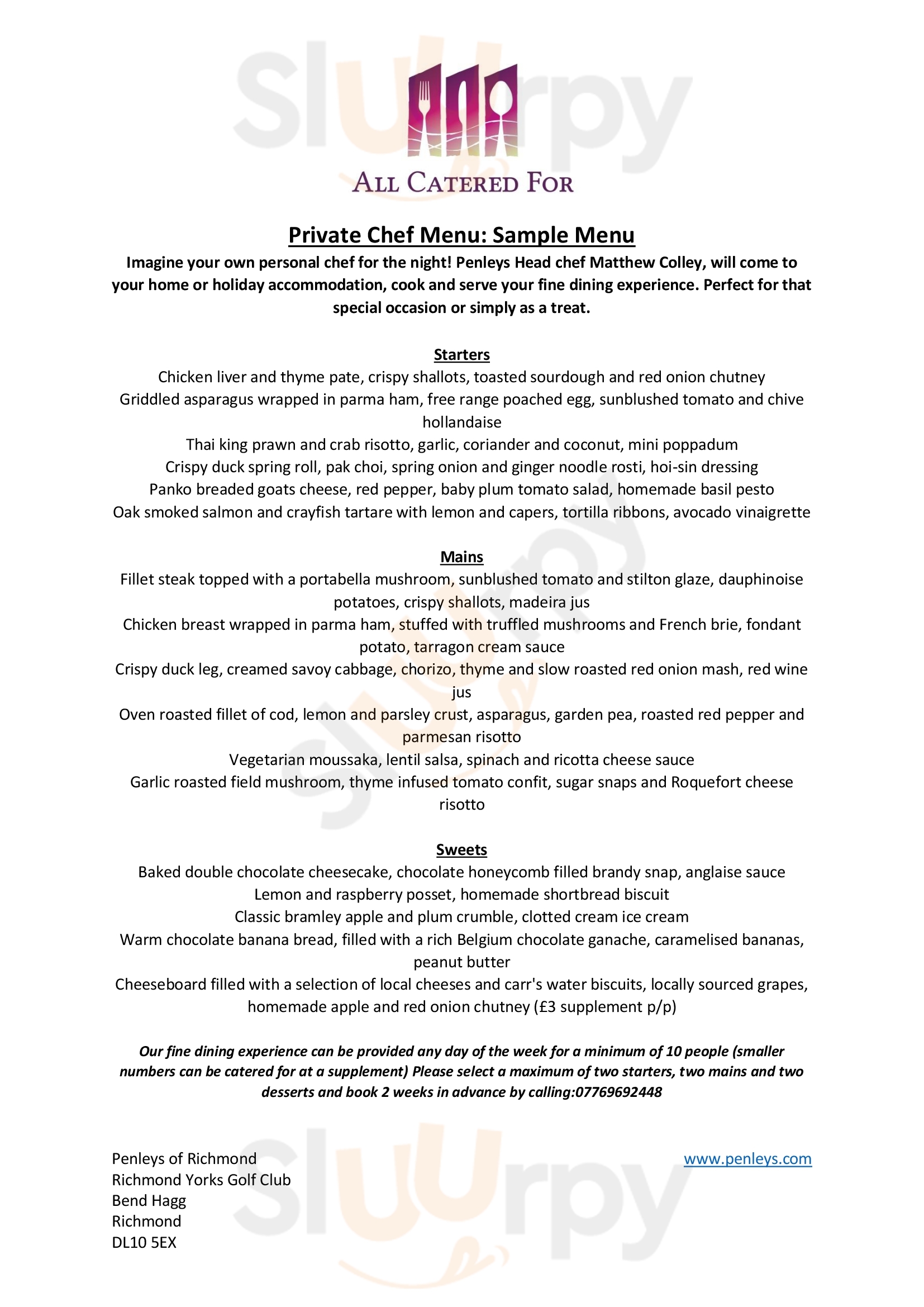 Penleys Cafe And Bistro Leyburn Menu - 1