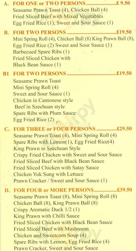 Evergreen Chinese And Cantonese Takeaway Birmingham Menu - 1