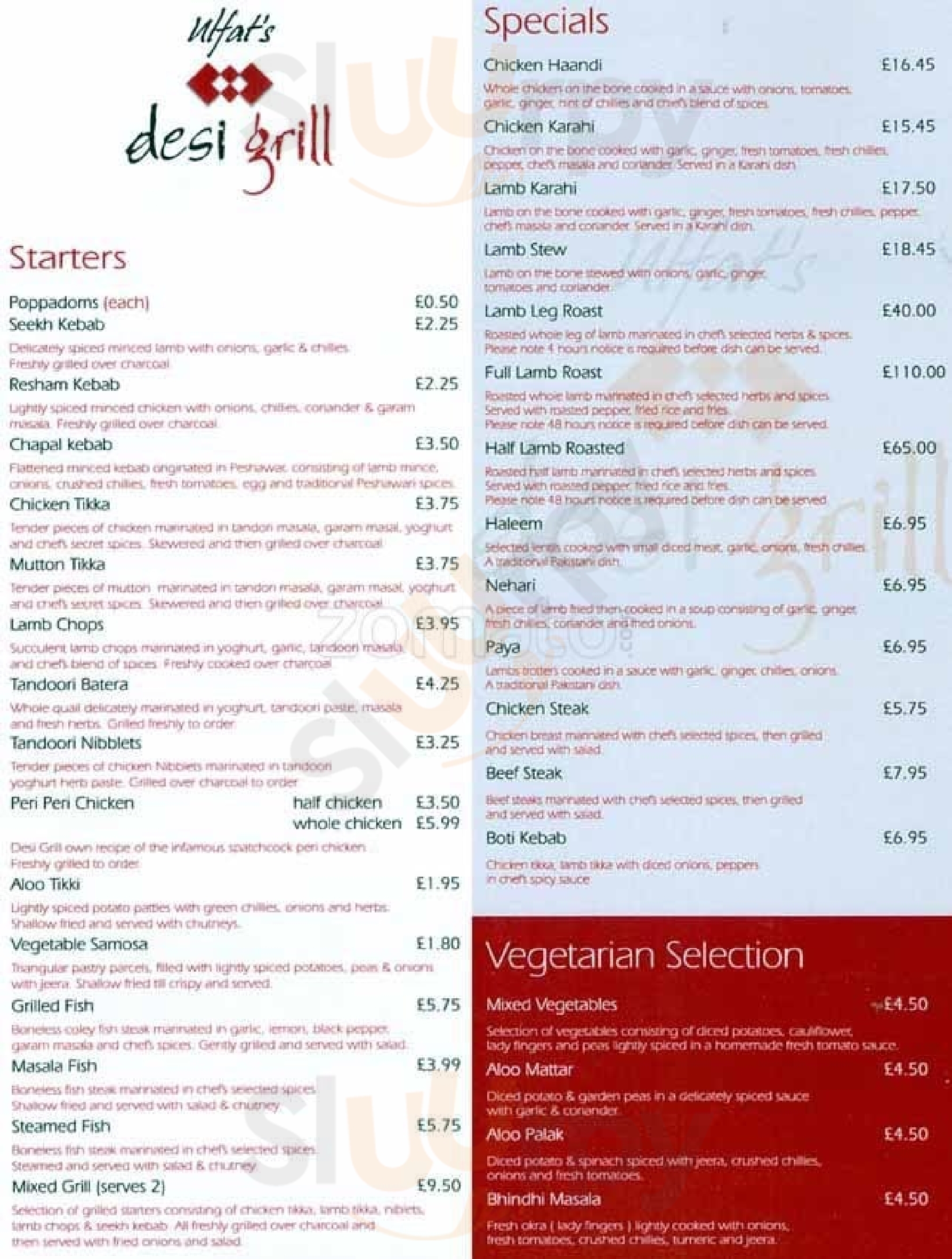 Desi Grill Khana Restaurant Birmingham Menu - 1