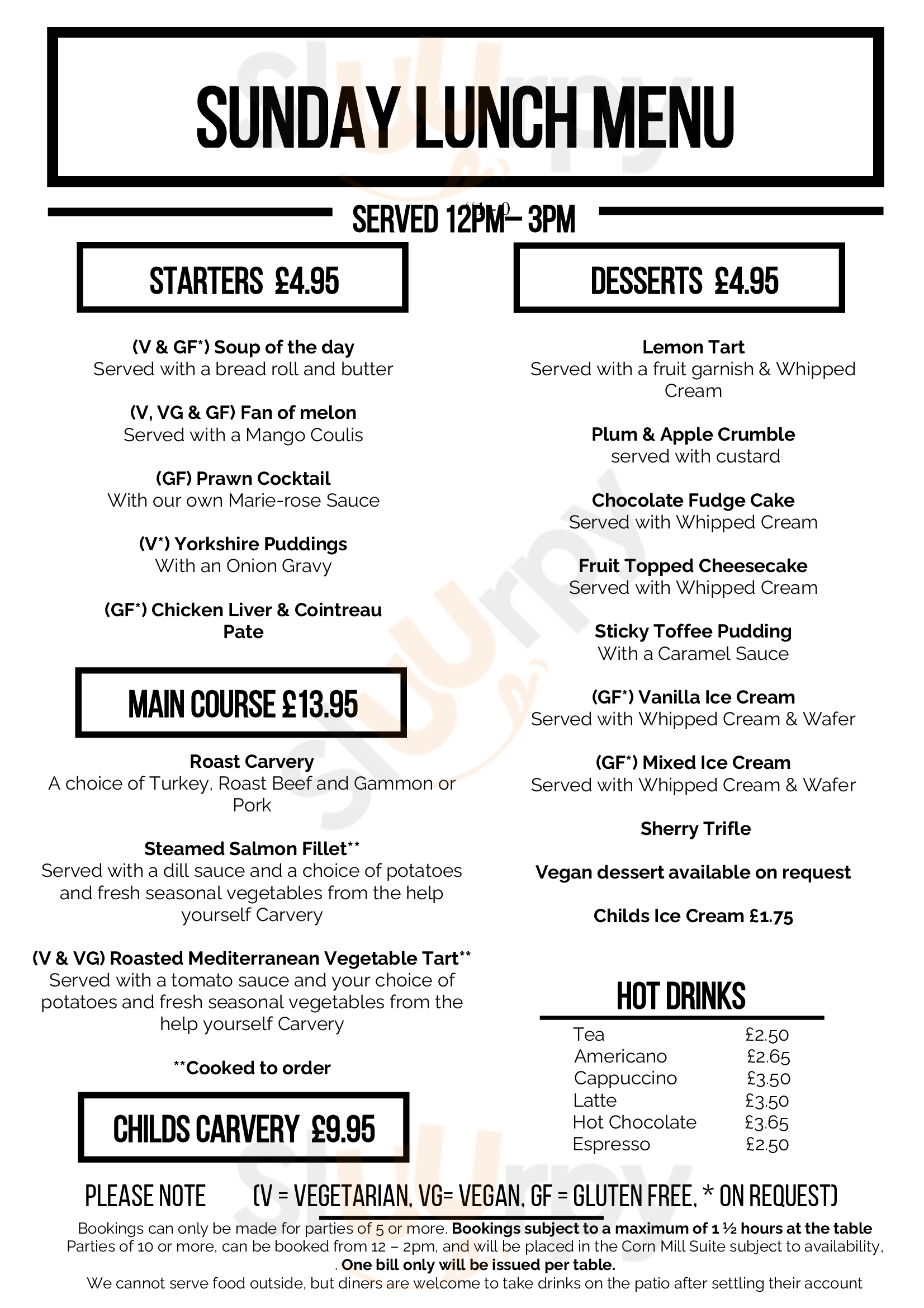 The Corn Mill Restaurant Leeds Menu - 1