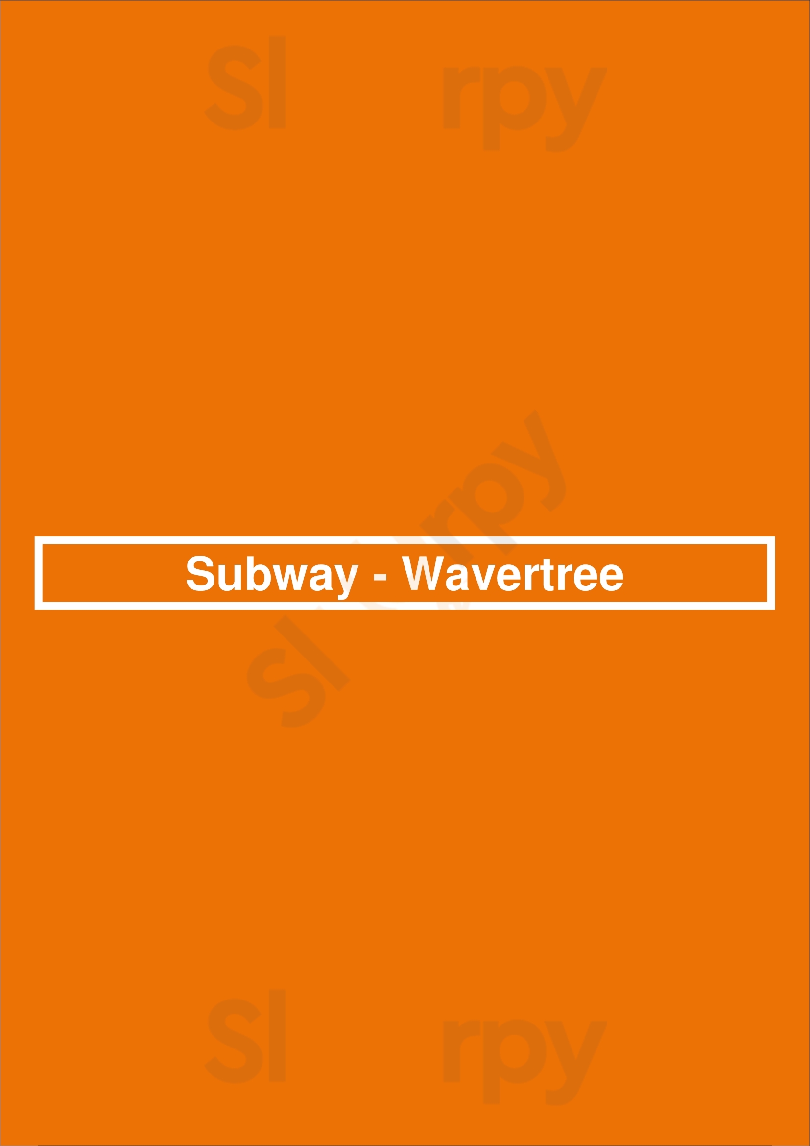 Subway - Wavertree Liverpool Menu - 1
