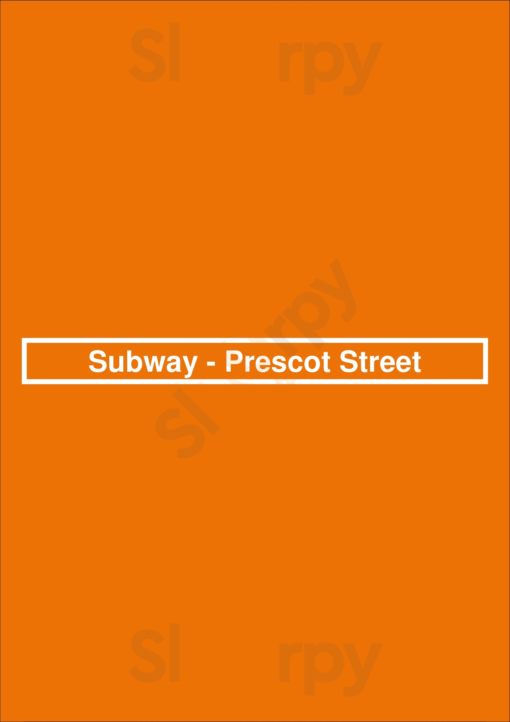 Subway - Prescot Street Liverpool Menu - 1