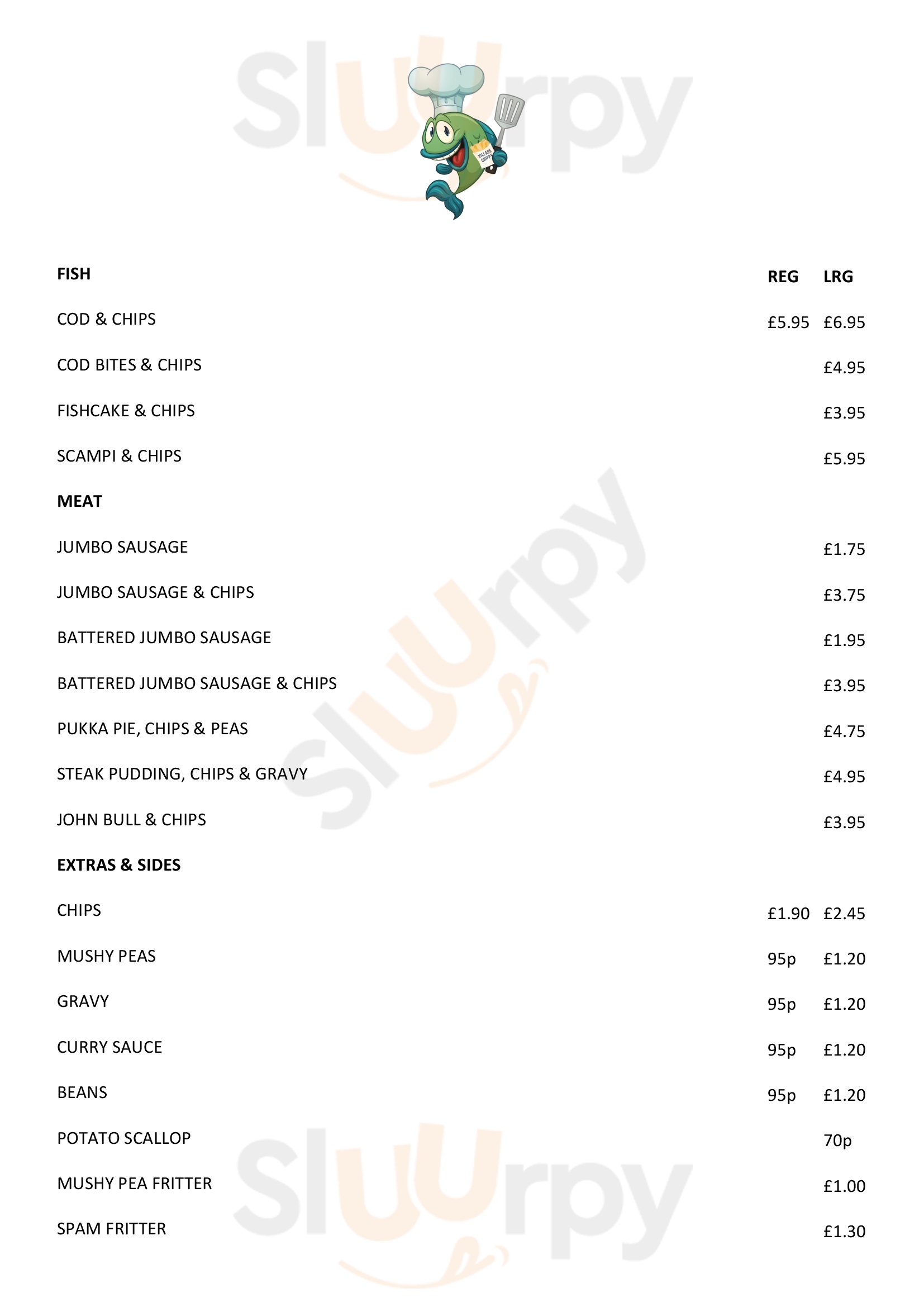 Main Menu - Village Fish & Chip Shop