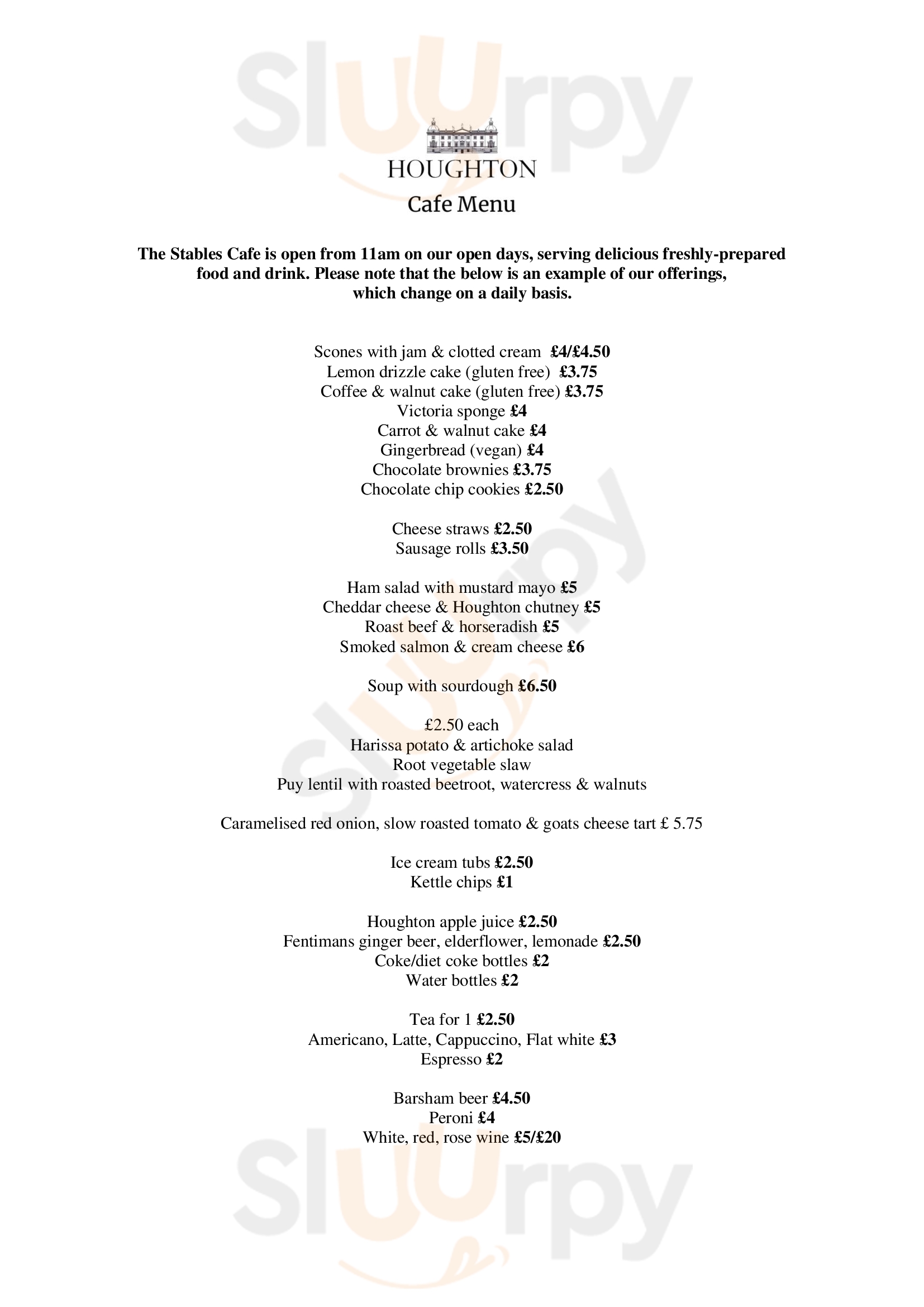 Main Menu - The Stables Cafe