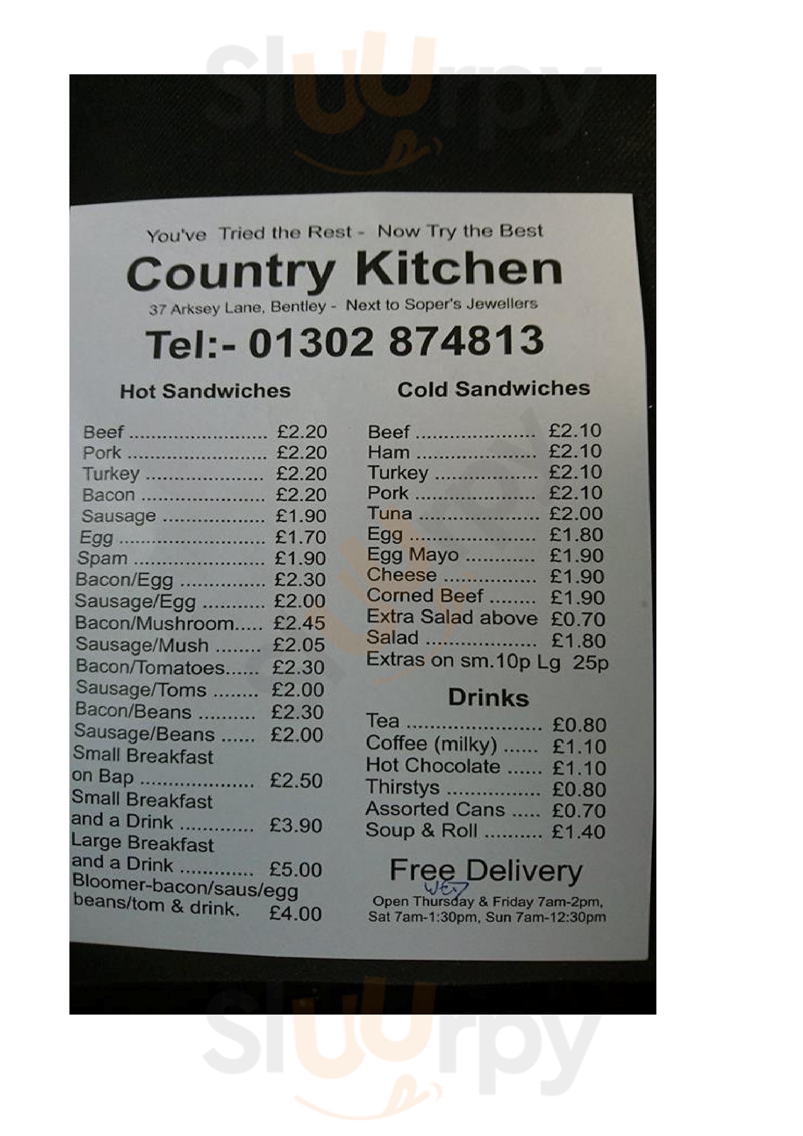 Country Kitchen Doncaster Menu - 1