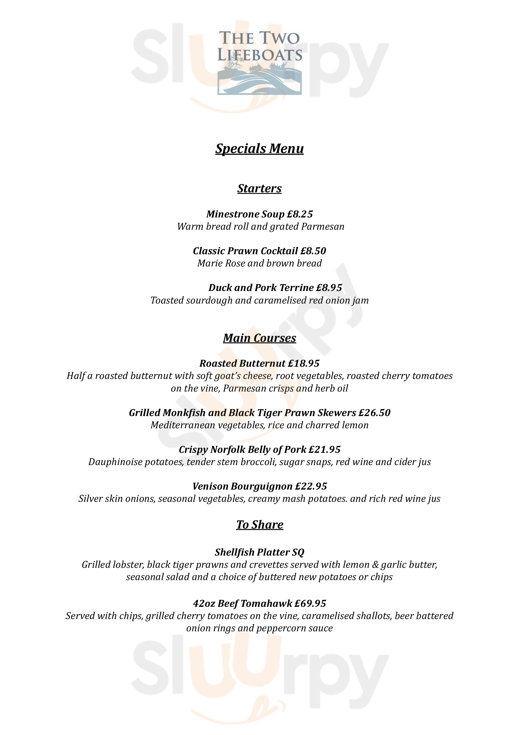 The Lantern Sheringham Menu - 1