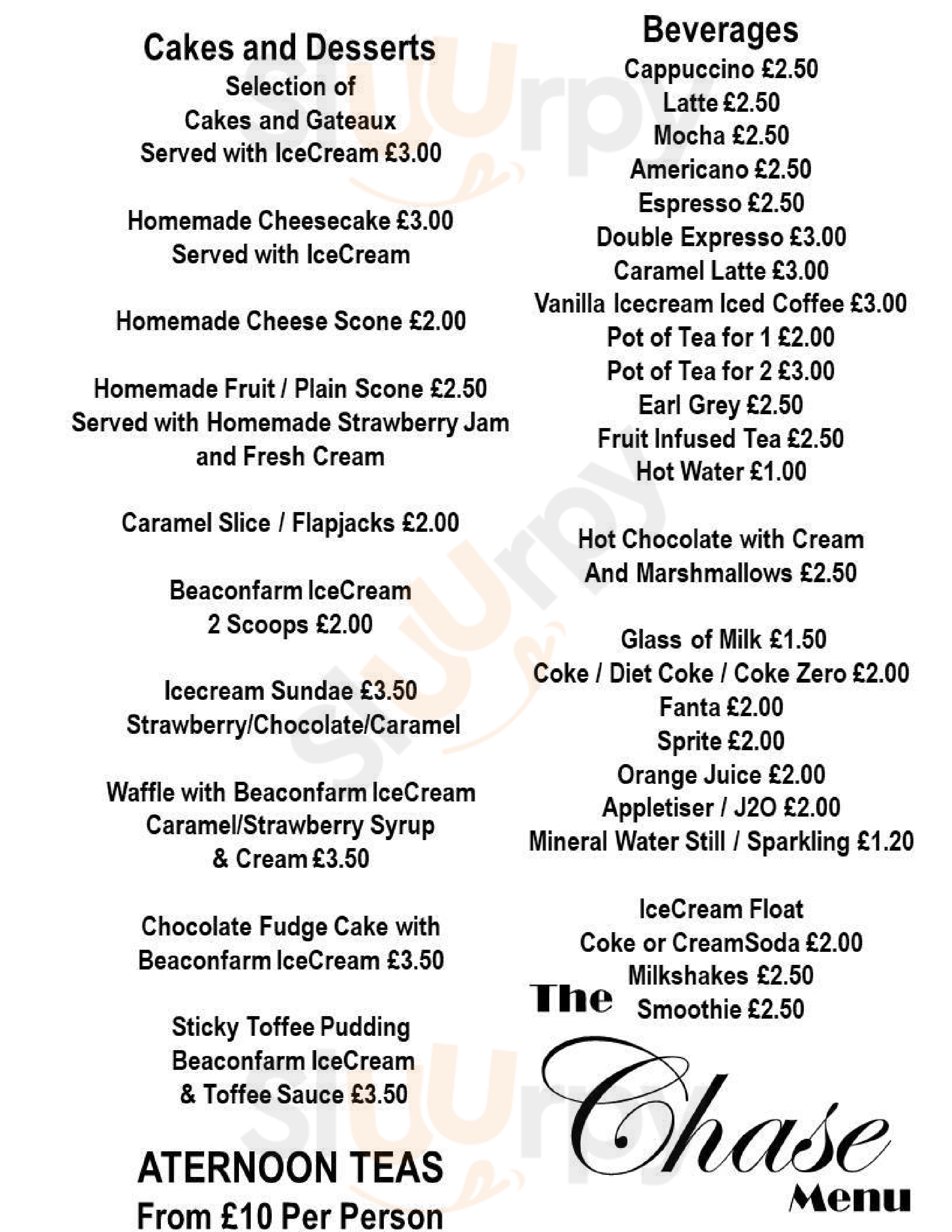 The Chase Cafe Guisborough Menu - 1