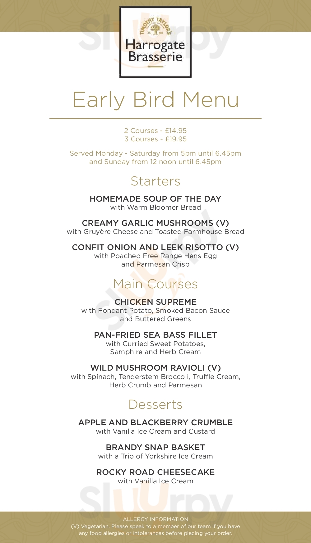 Brasserie Restaurant Harrogate Menu - 1