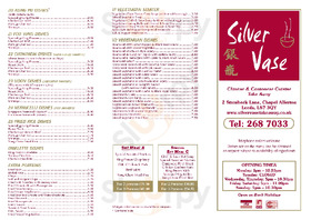 Silver Vase menu