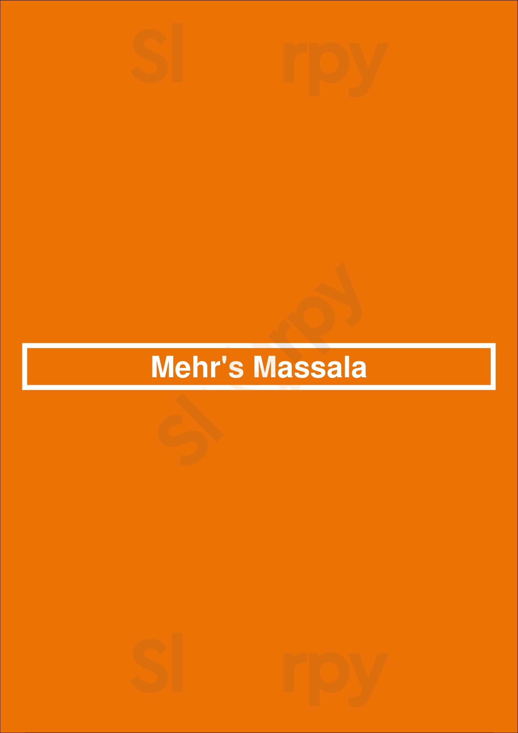 Mehr's Massala Rotherham Menu - 1