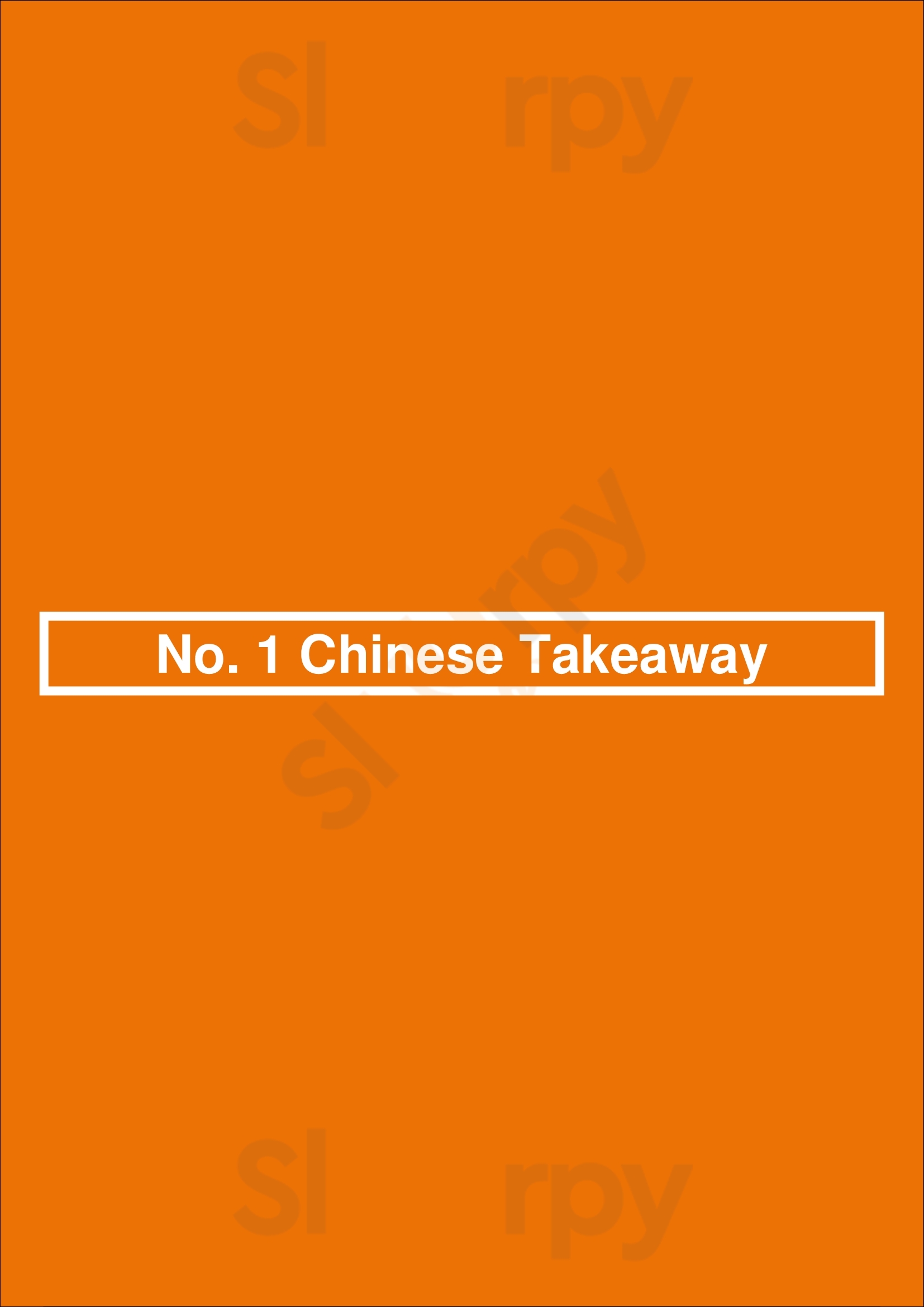 No. 1 Chinese Takeaway Sheffield Menu - 1