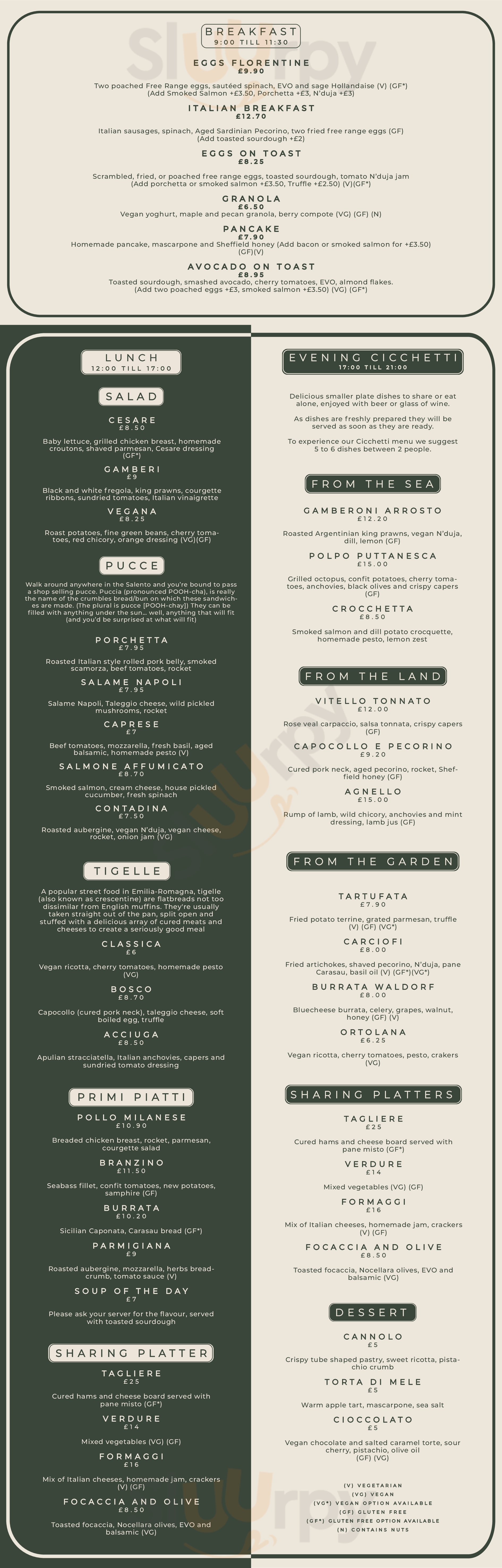 Caffetteria Sheffield Menu - 1