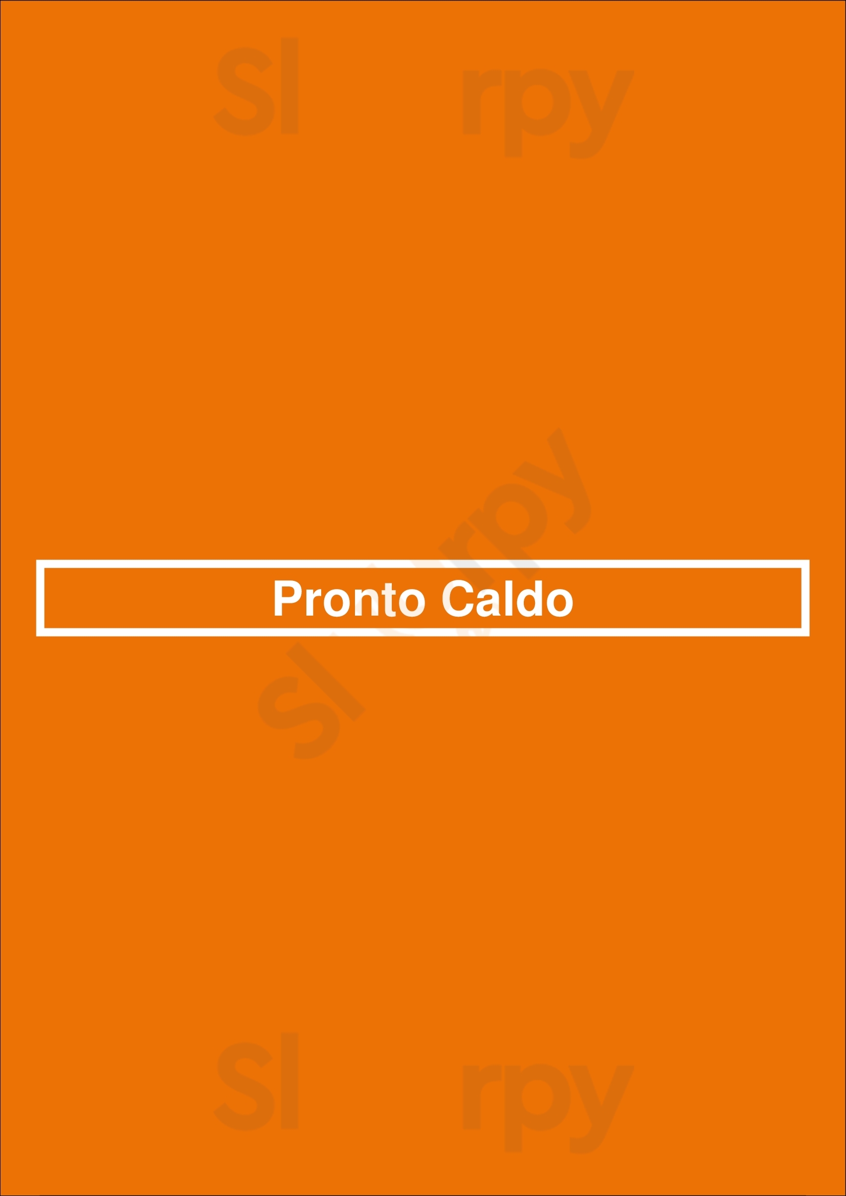 Pronto Caldo Sheffield Menu - 1