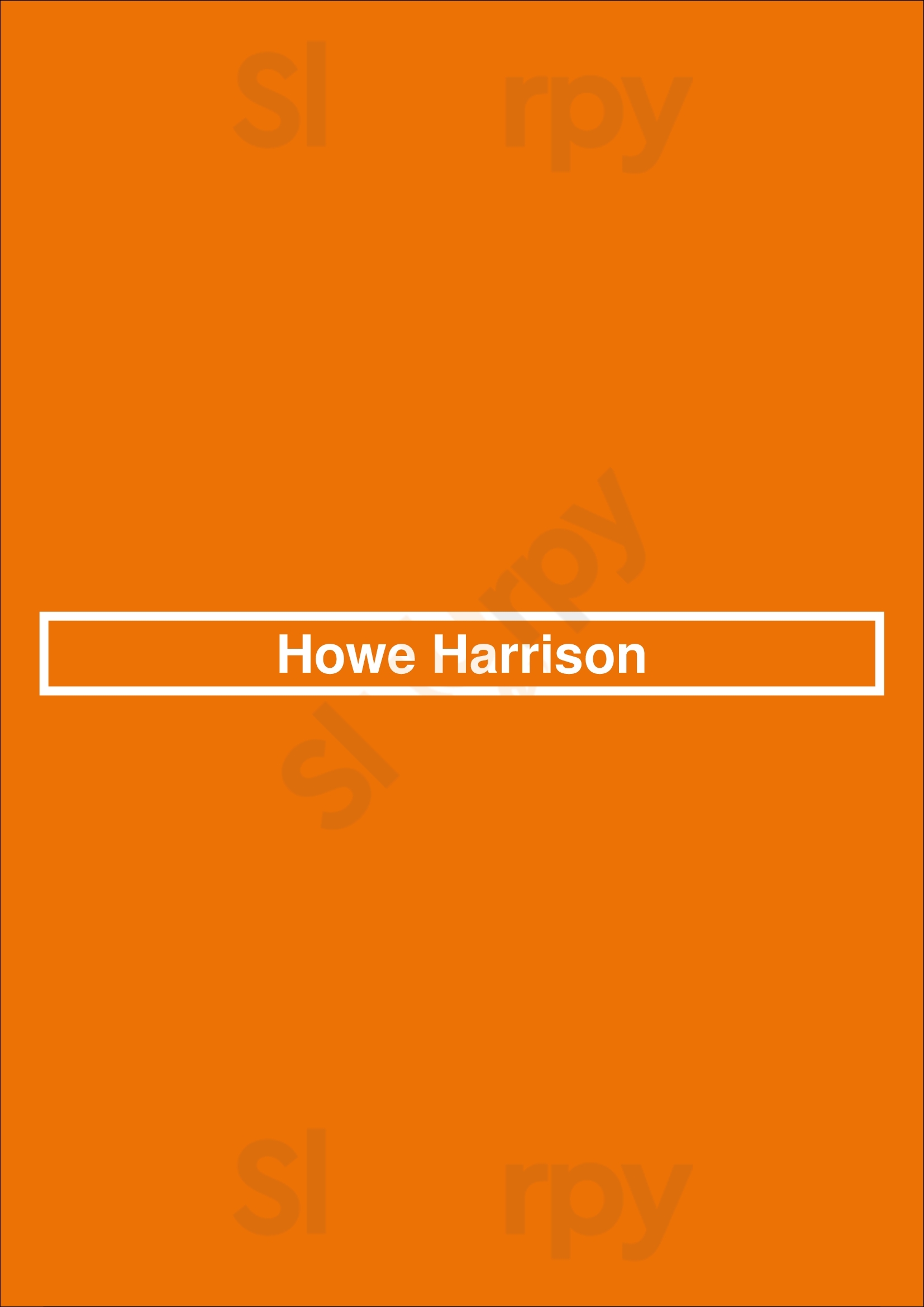Howe Harrison Huddersfield Menu - 1