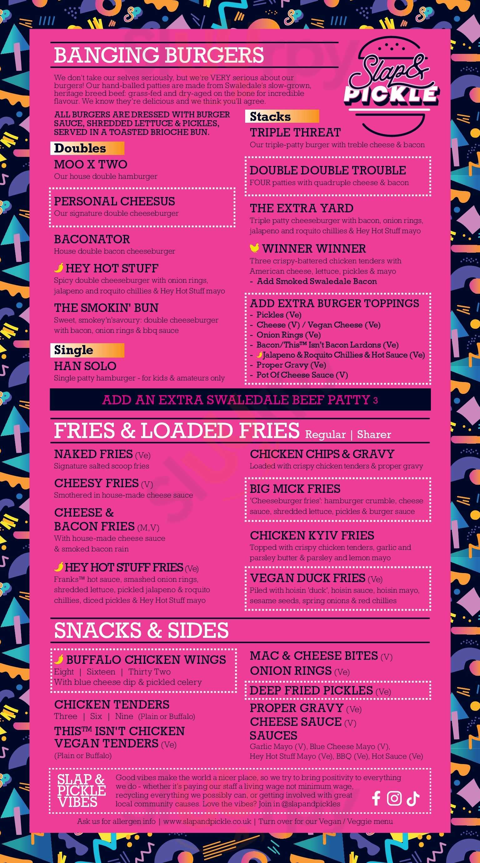 Main Menu - Slap & Pickle Burgers