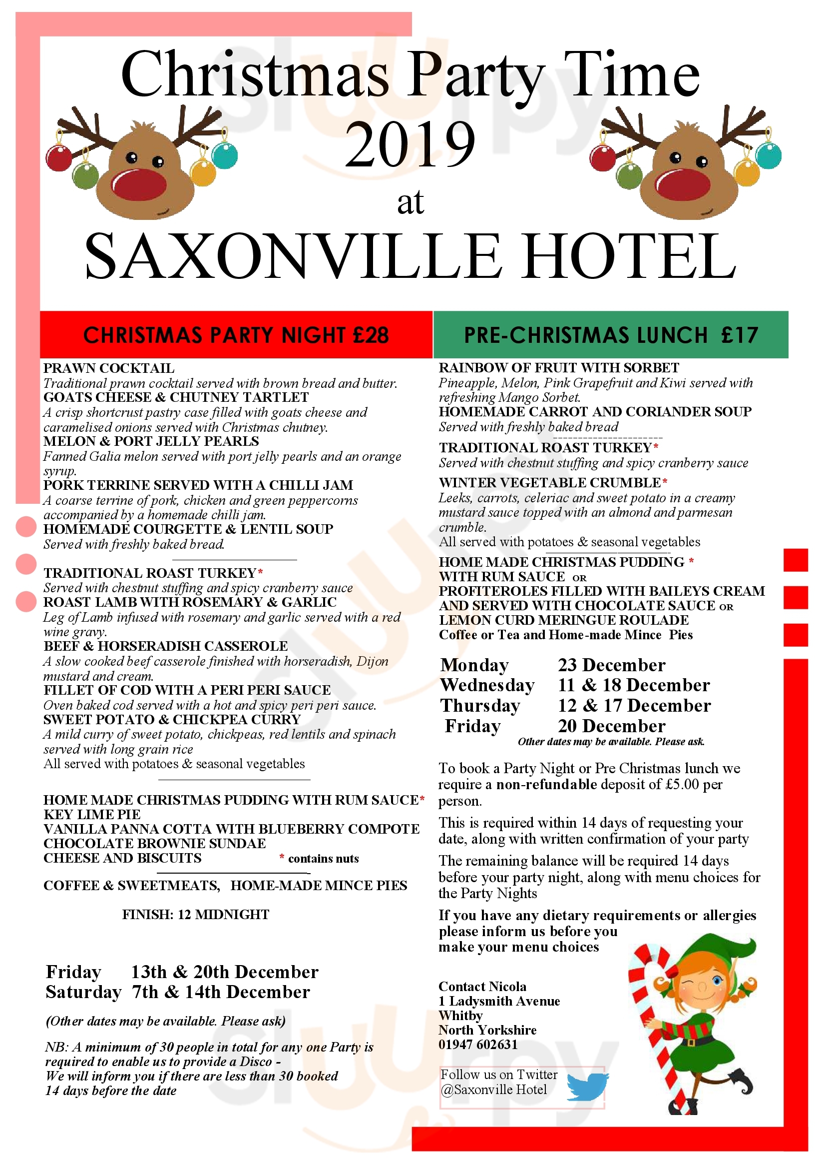 Main Menu - Fairfield Restaurant