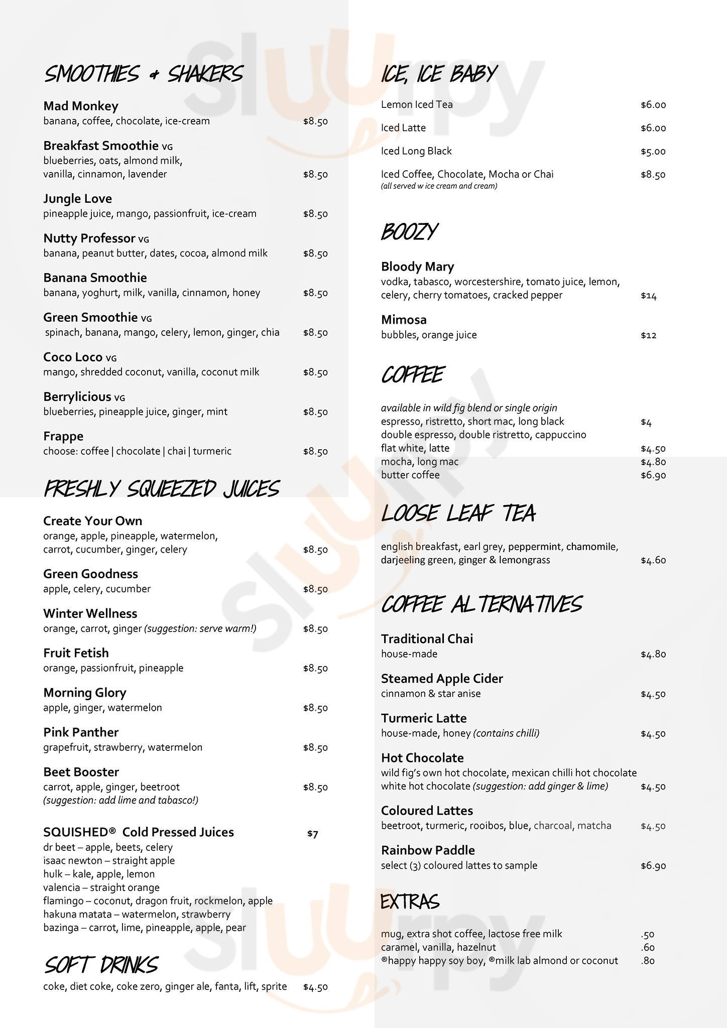 Wild Fig Scarborough Menu - 1