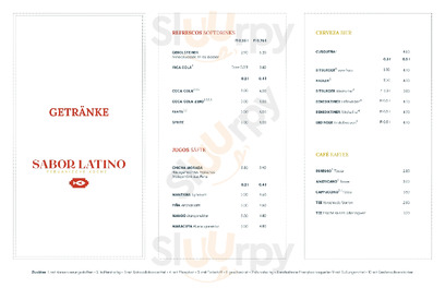 Sabor Latino menu