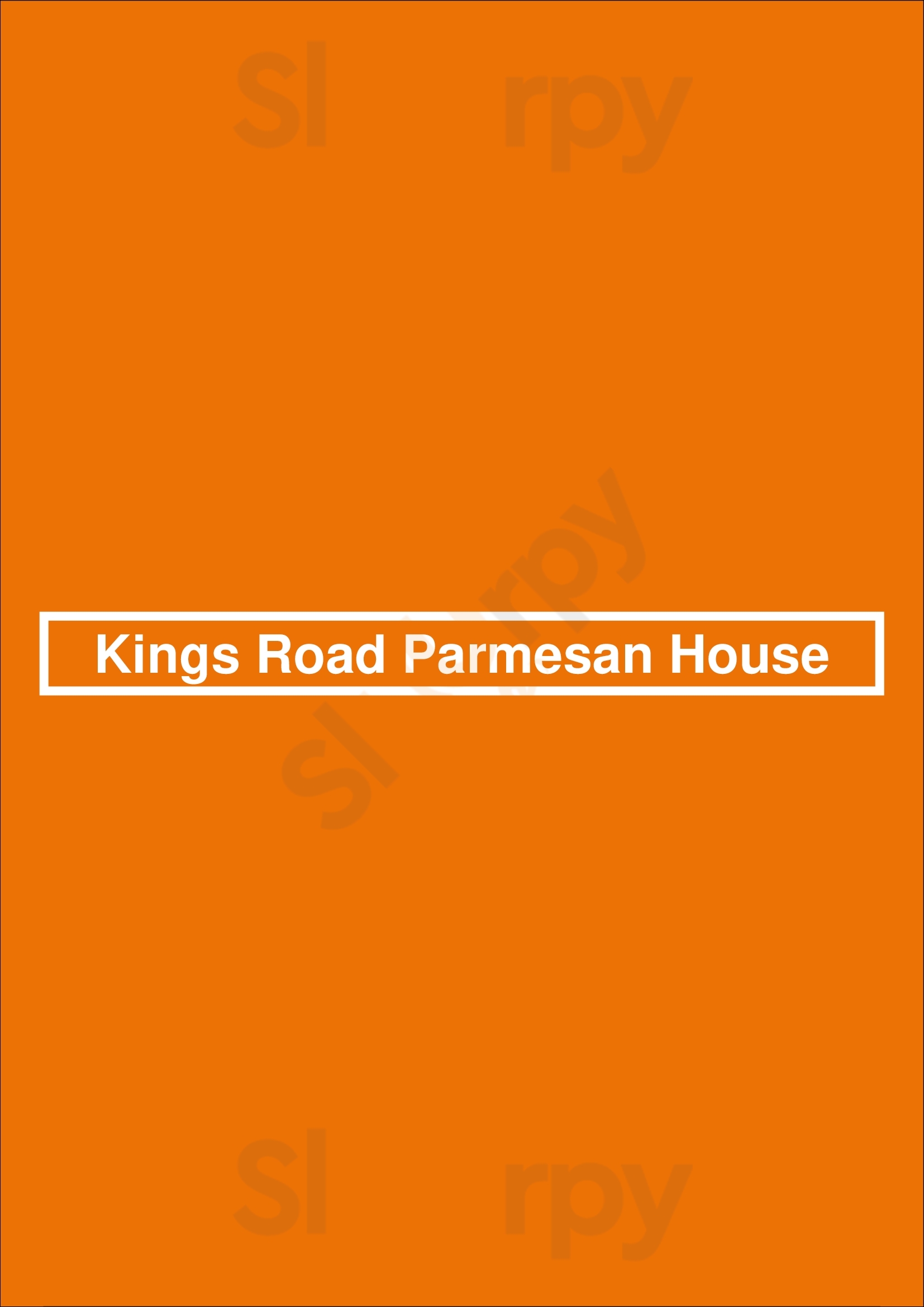 Kings Road Parmesan House Middlesbrough Menu - 1