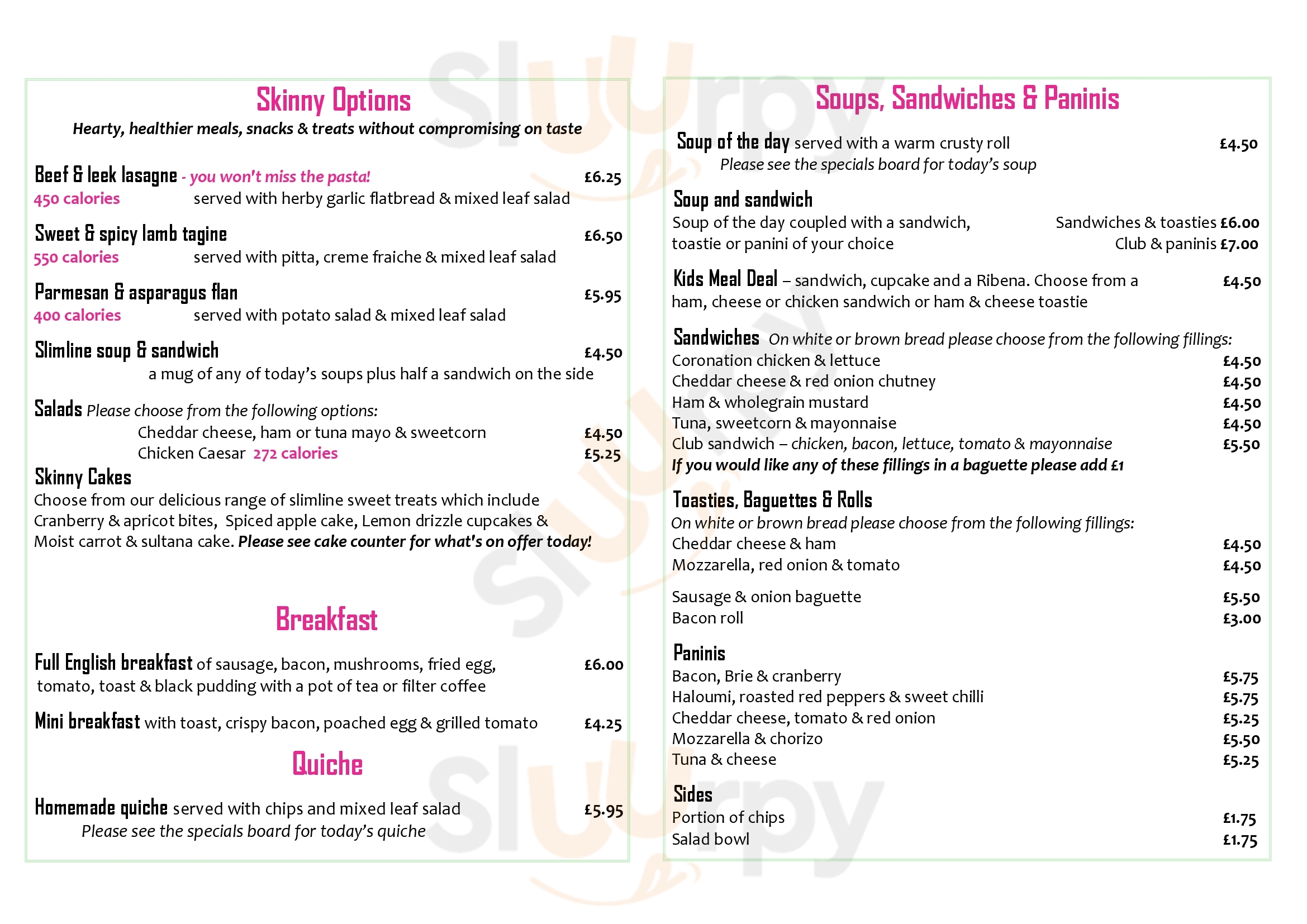 Skelton Garden Centre York Menu - 1