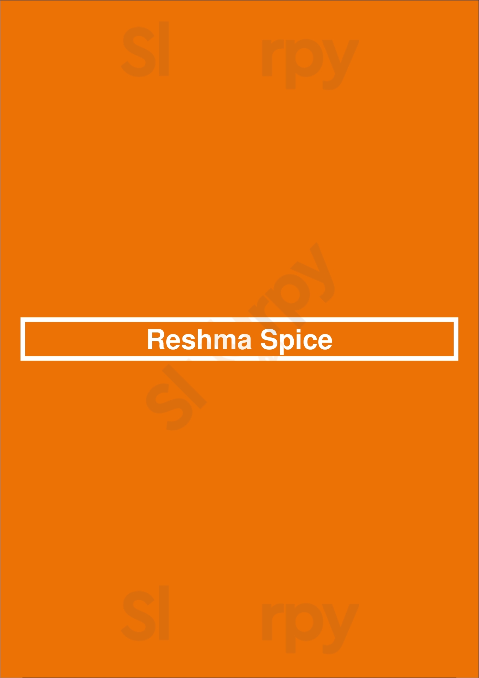 Reshma Spice Selby Menu - 1