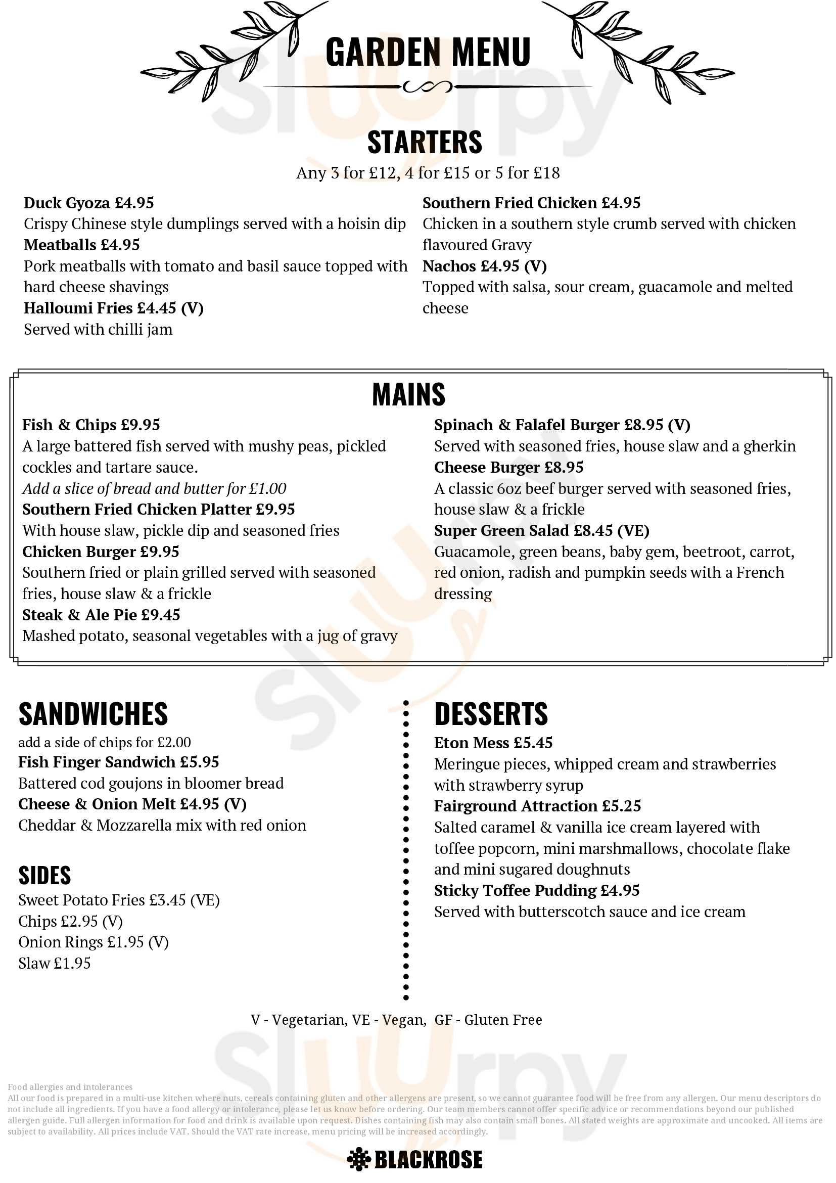 The Whistlestop Leeds Menu - 1