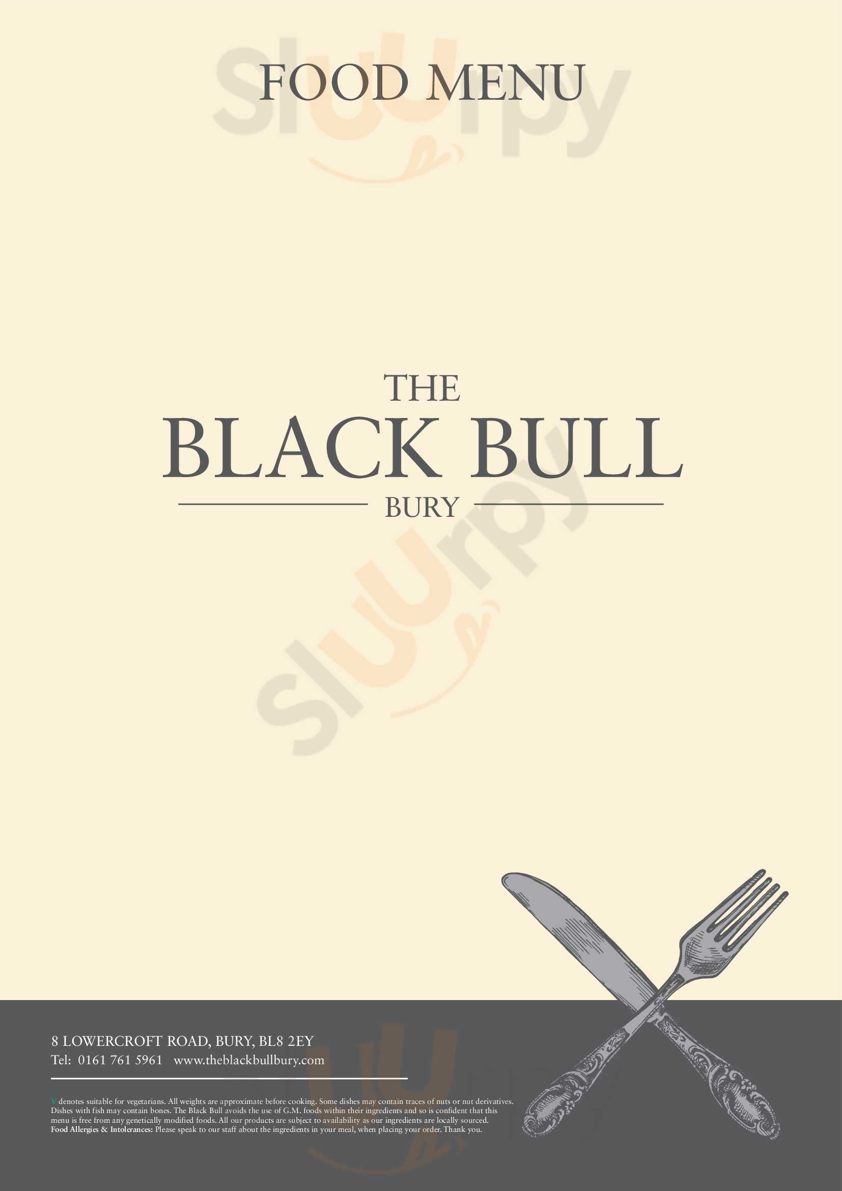 The Black Bull Bury Menu - 1
