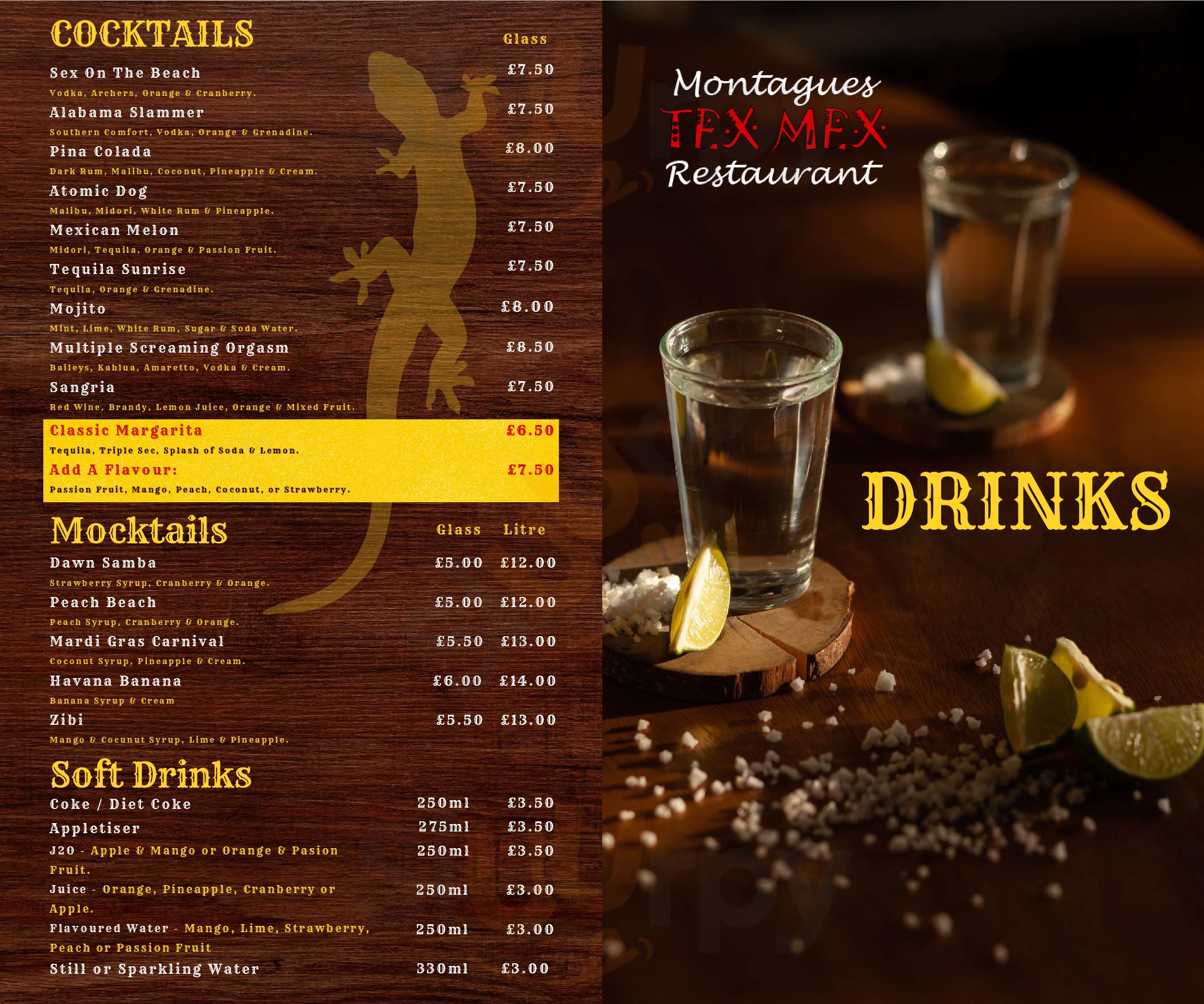 Montagues Tex Mex Restaurant Worthing Menu - 1