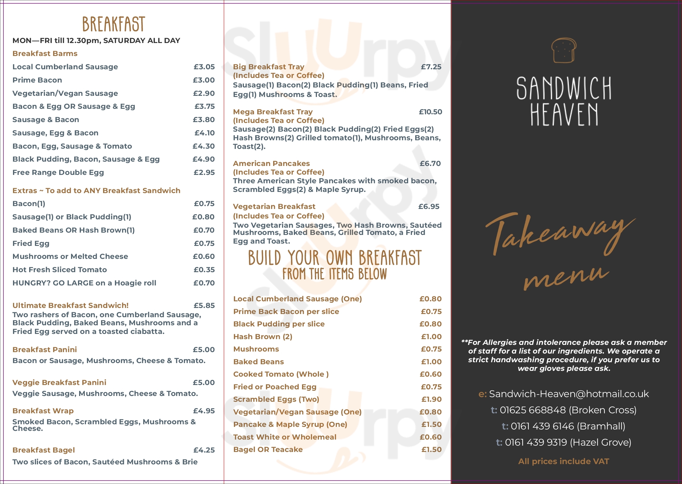 Sandwich Heaven Bramhall Menu - 1