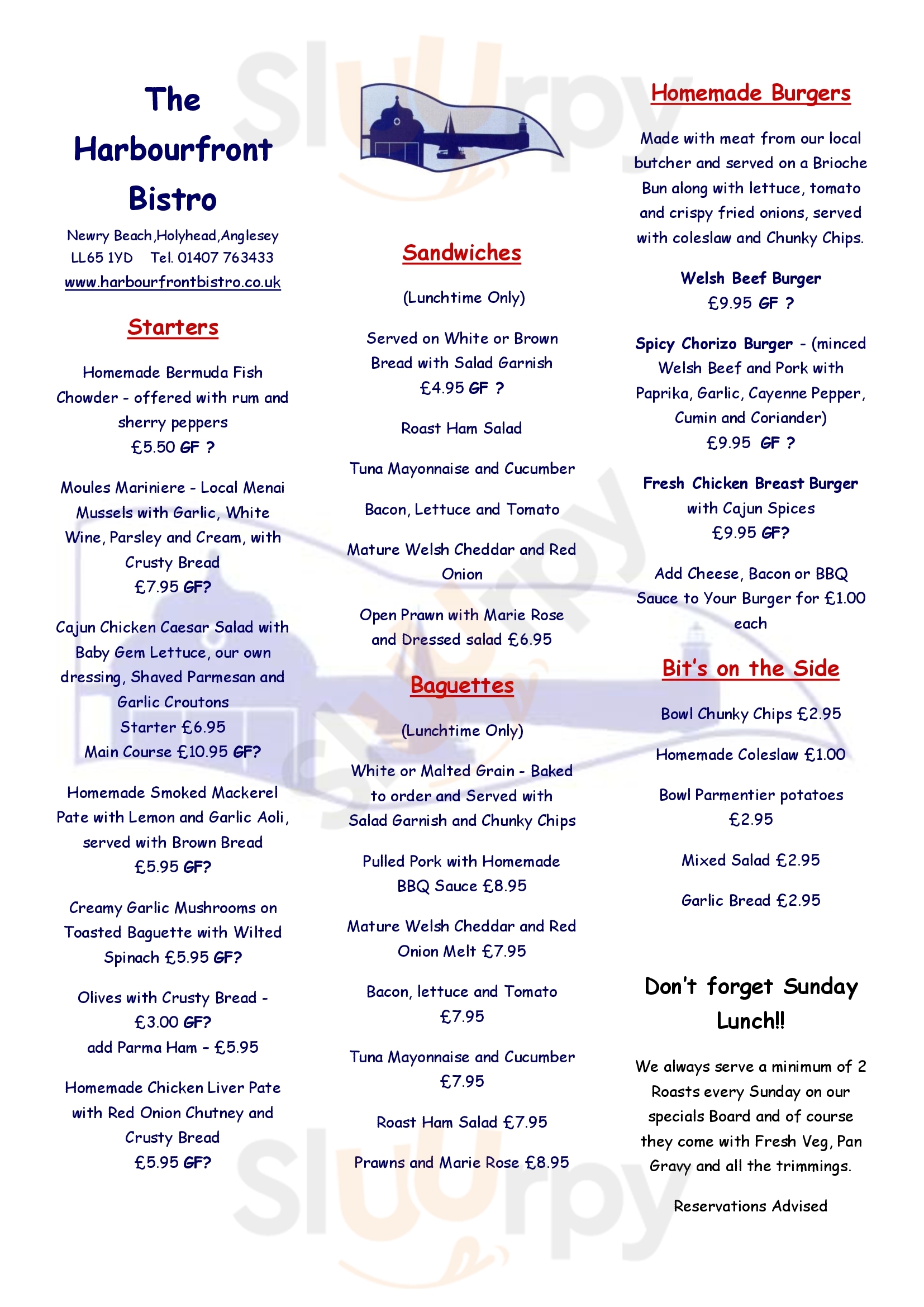 The Harbourfront Bistro Holyhead Menu - 1
