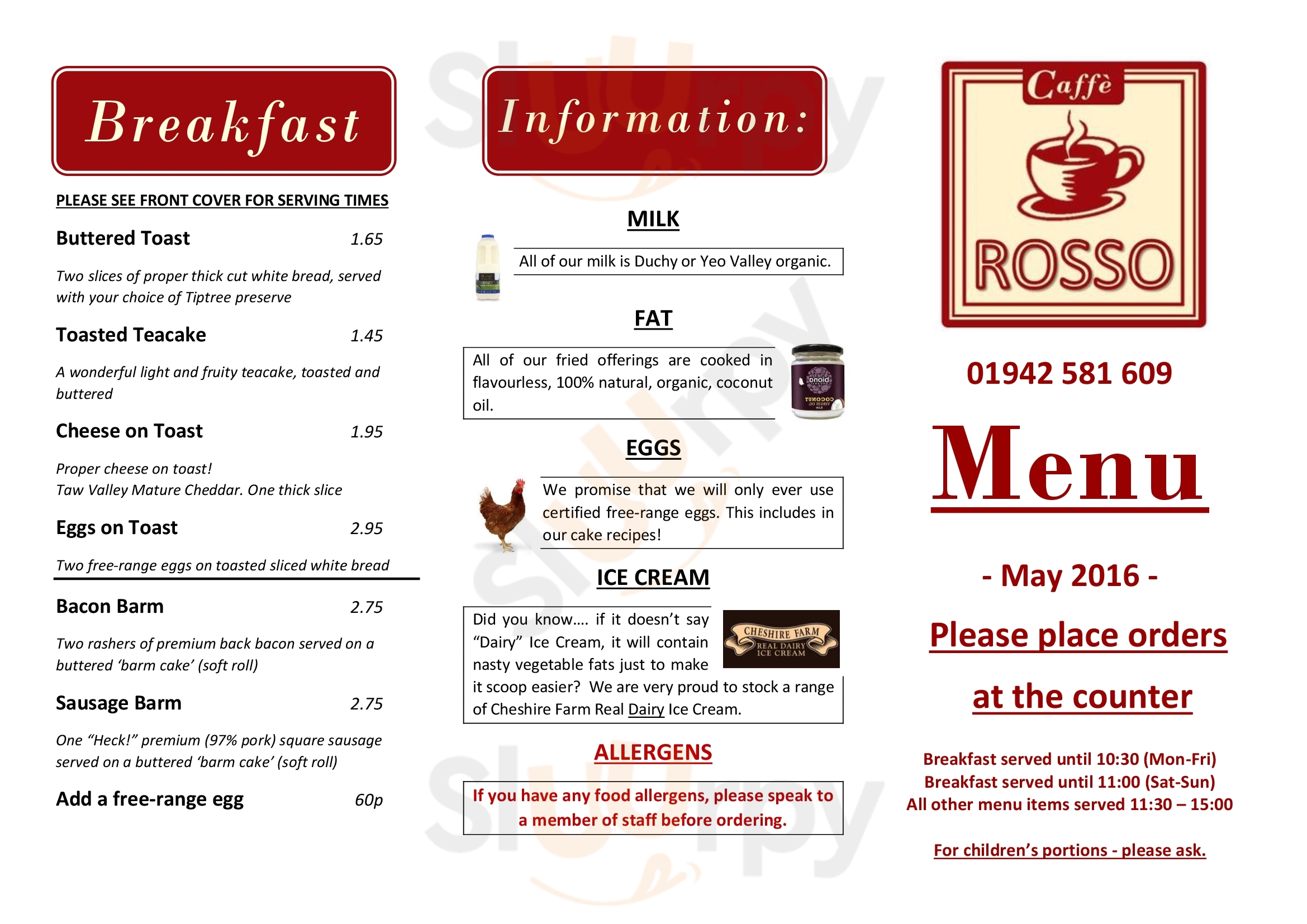 Caffe Rosso Wigan Menu - 1