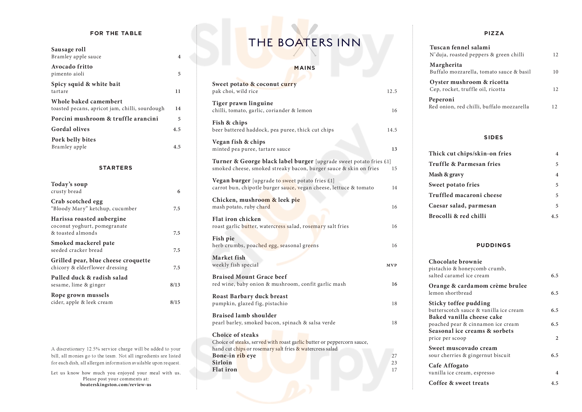 The  Boaters Kingston upon Thames Menu - 1