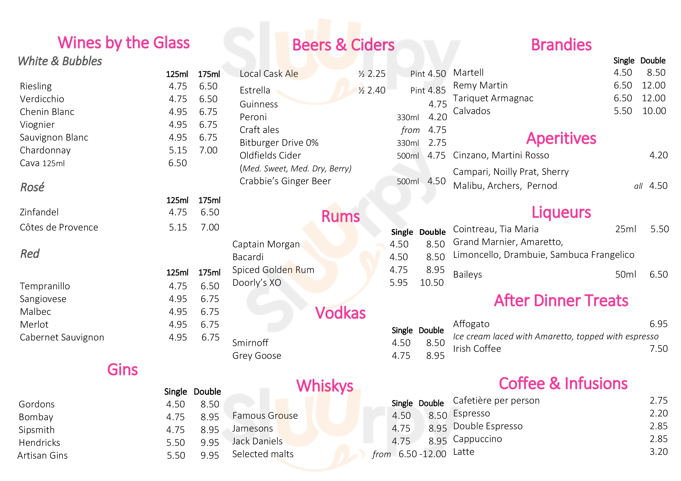 The Golden Cross Shrewsbury Menu - 1