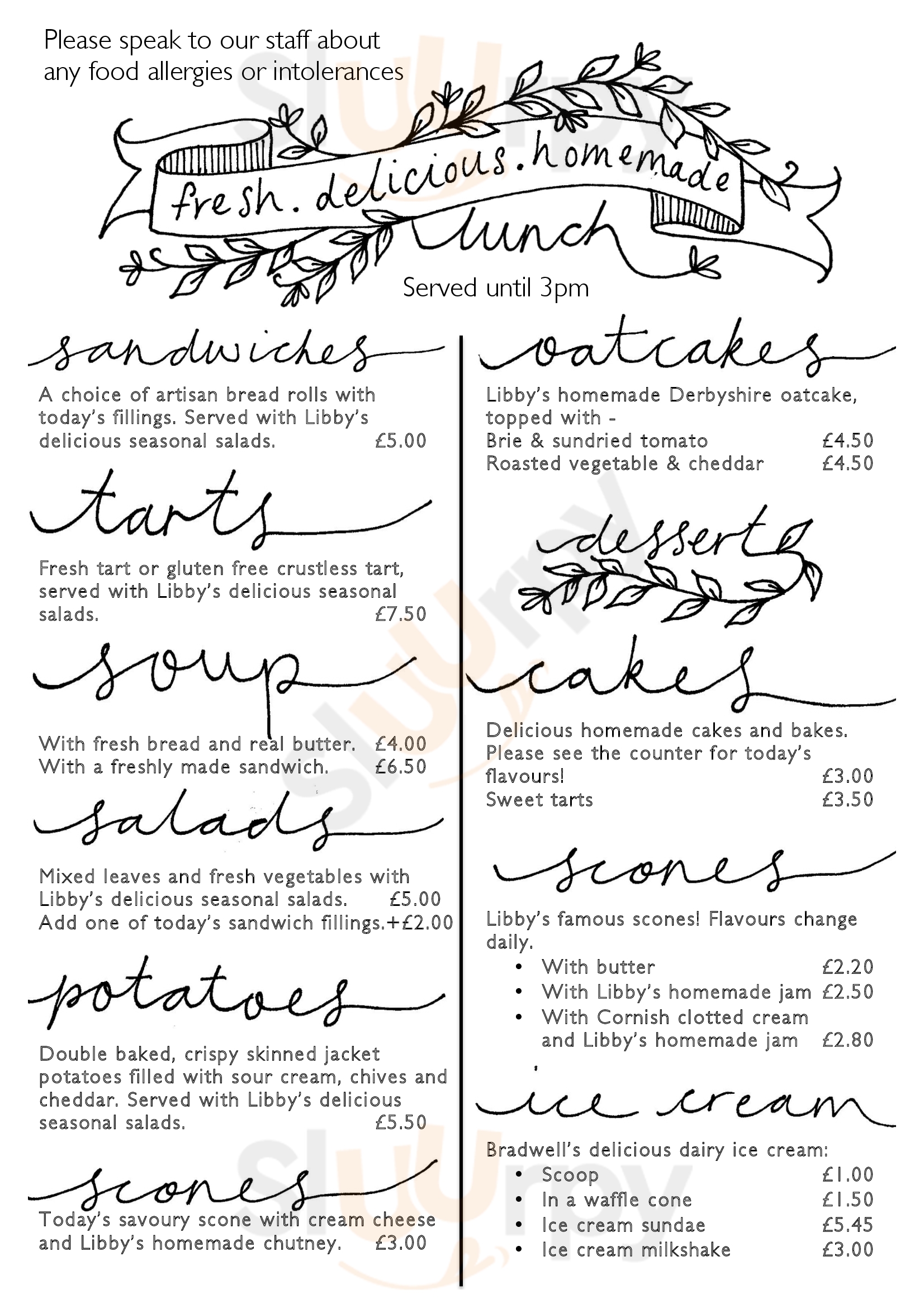 The Cafe At Libby's Chesterfield Menu - 1