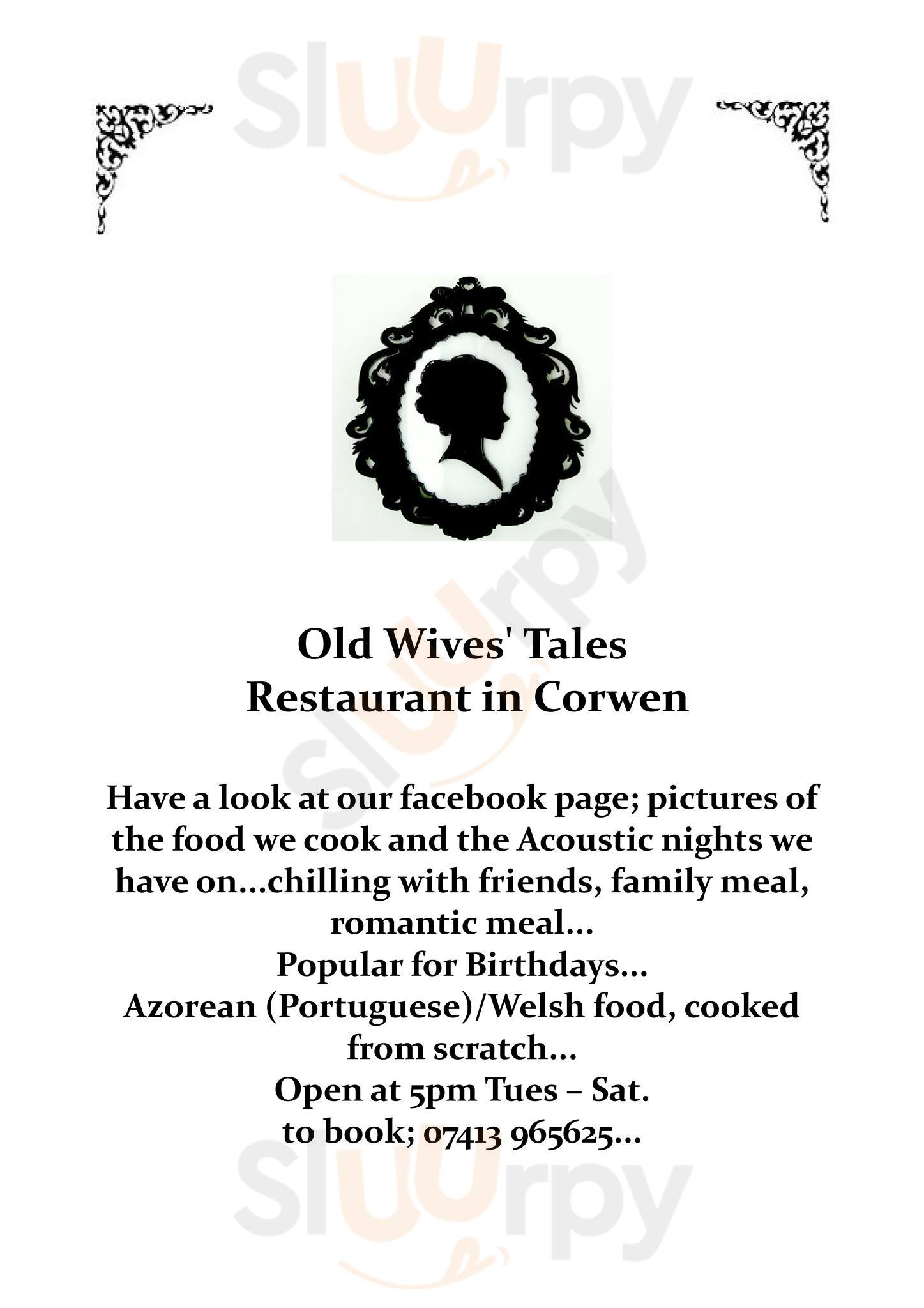 Old Wives' Tales Corwen Menu - 1