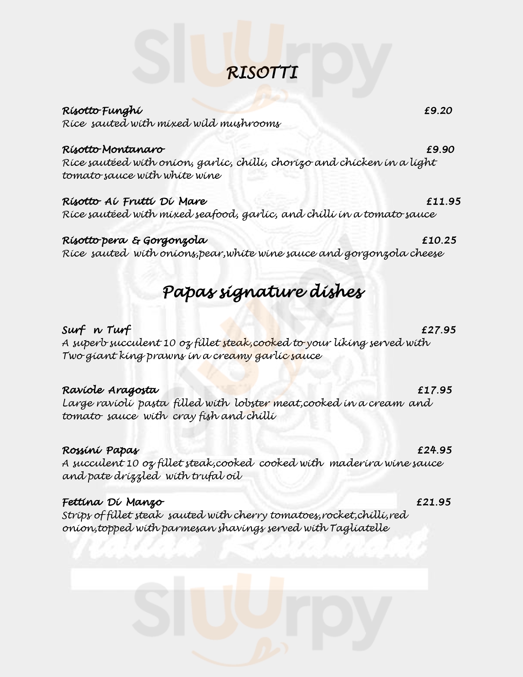 Papa Luigis Ltd, Wigan - Menu, prices, restaurant rating