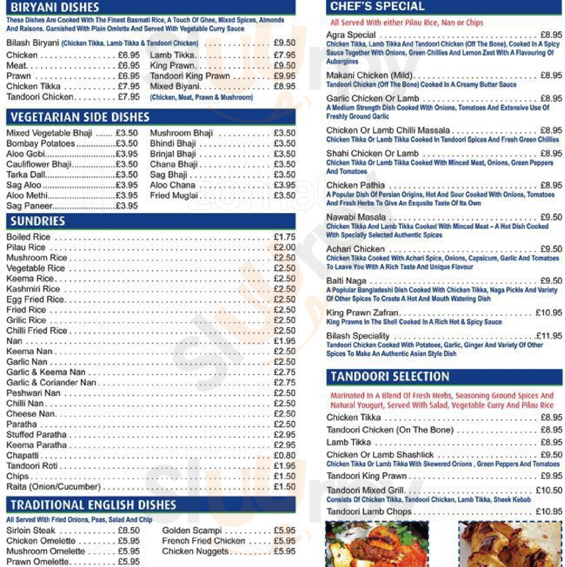 Bilash Balti House Swinton Menu - 1