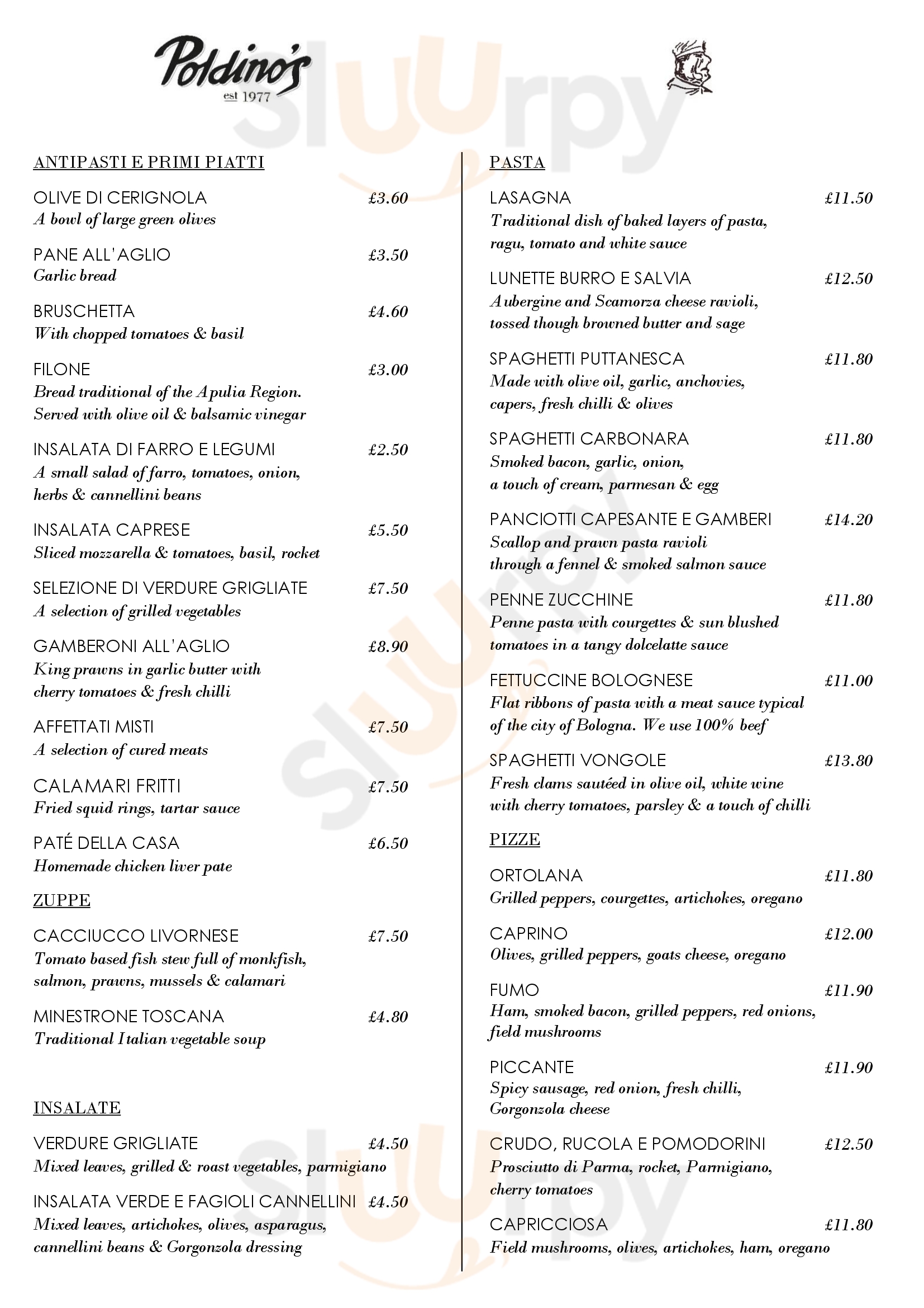 Poldino's Aberdeen Menu - 1