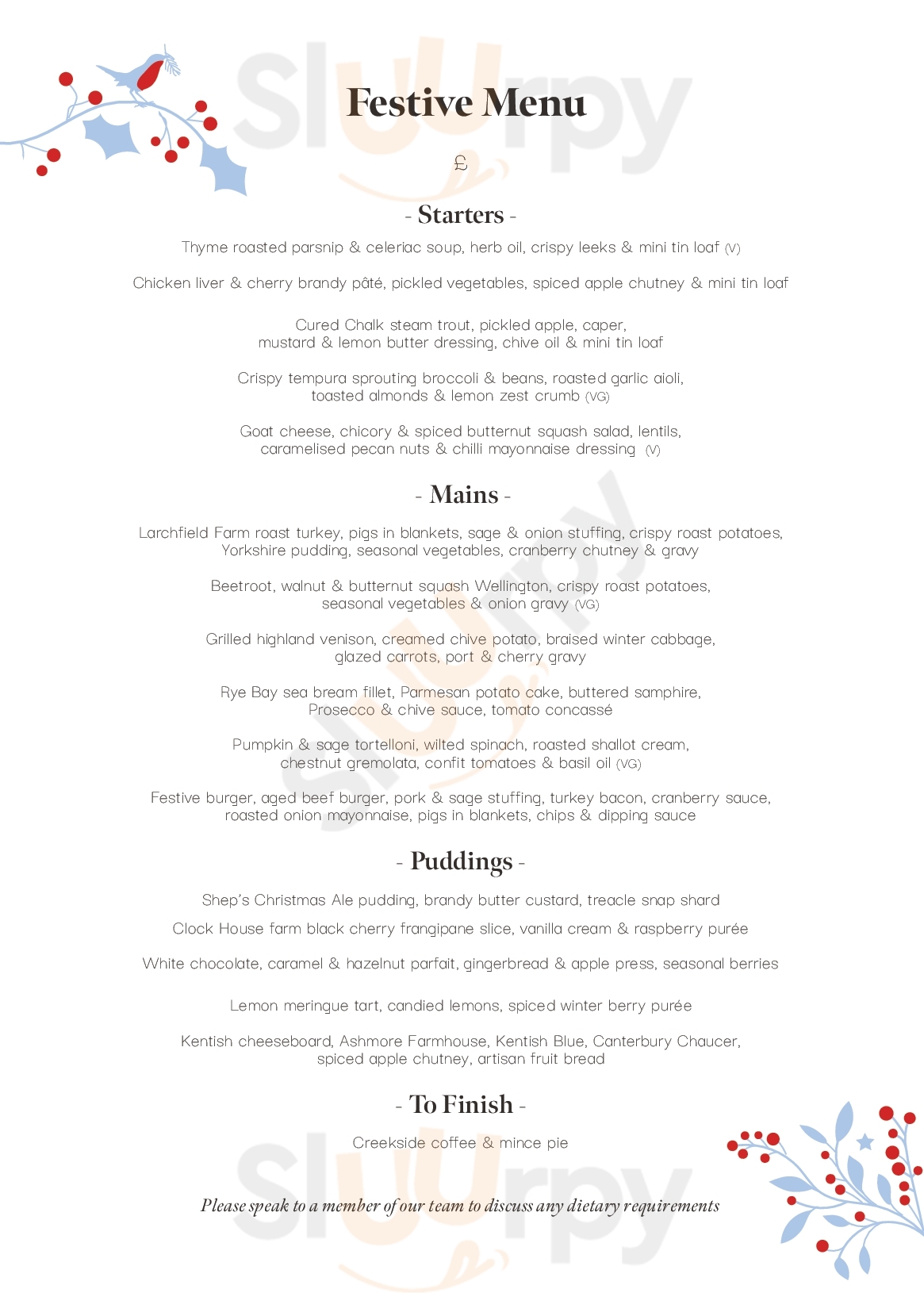 Dog & Bear Hotel Restaurant Lenham Menu - 1